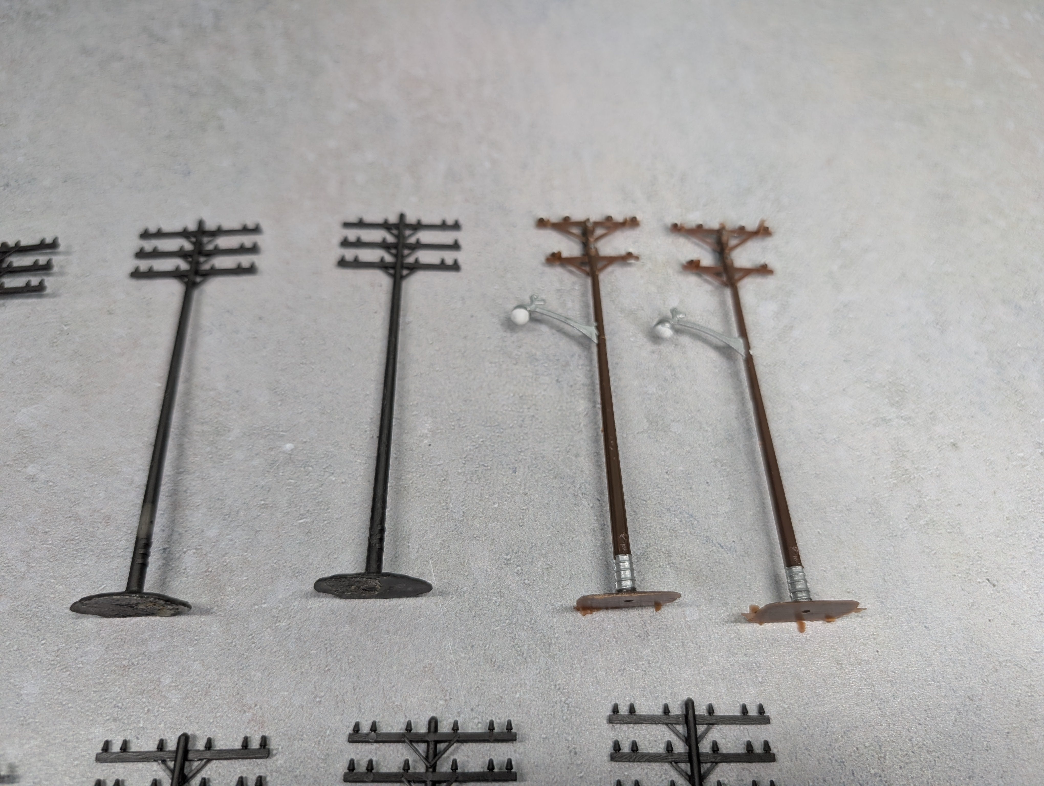 USED HO Scale Lot of Various Style Telephone Poles (12 pcs)