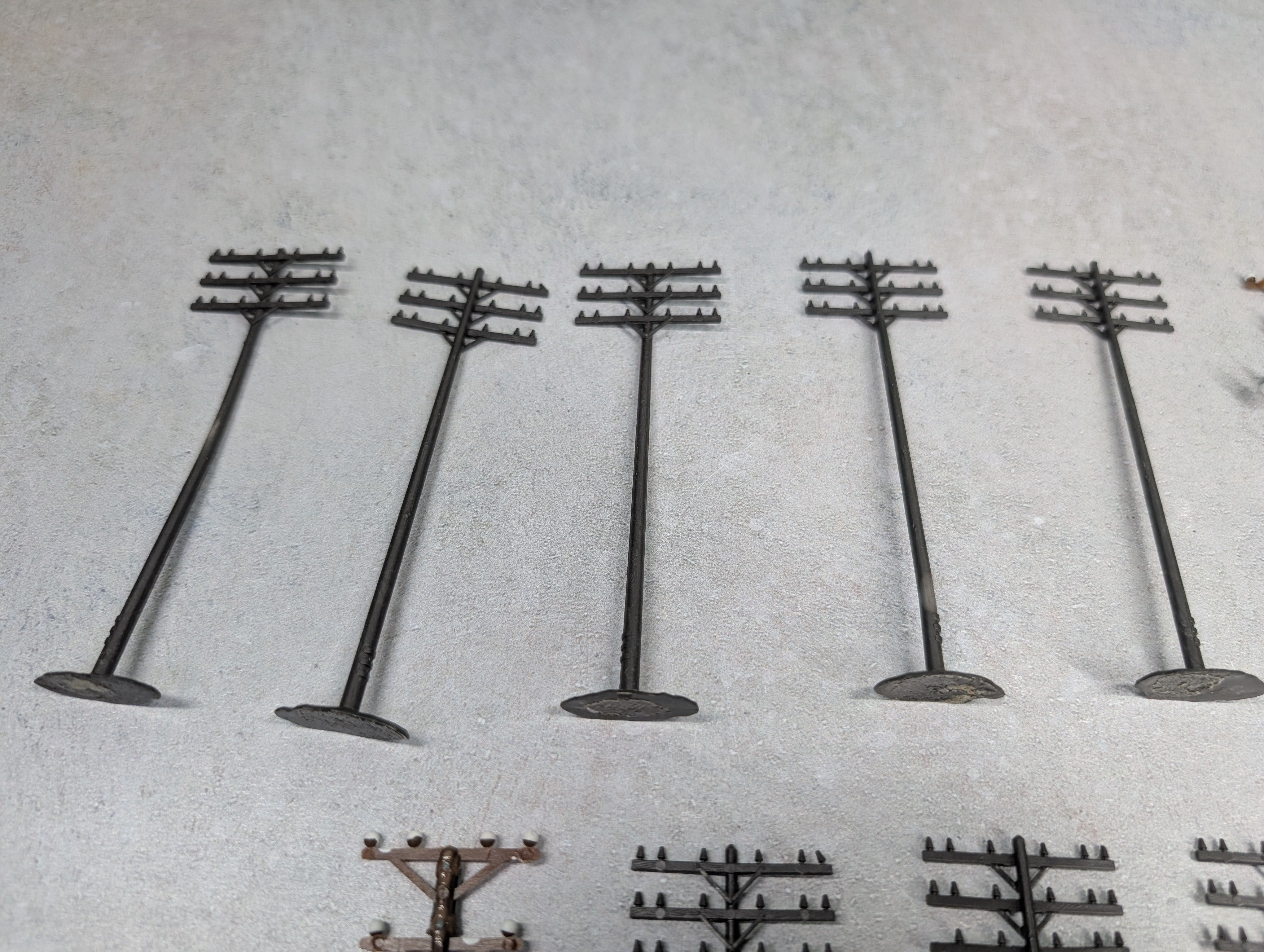 USED HO Scale Lot of Various Style Telephone Poles (12 pcs)