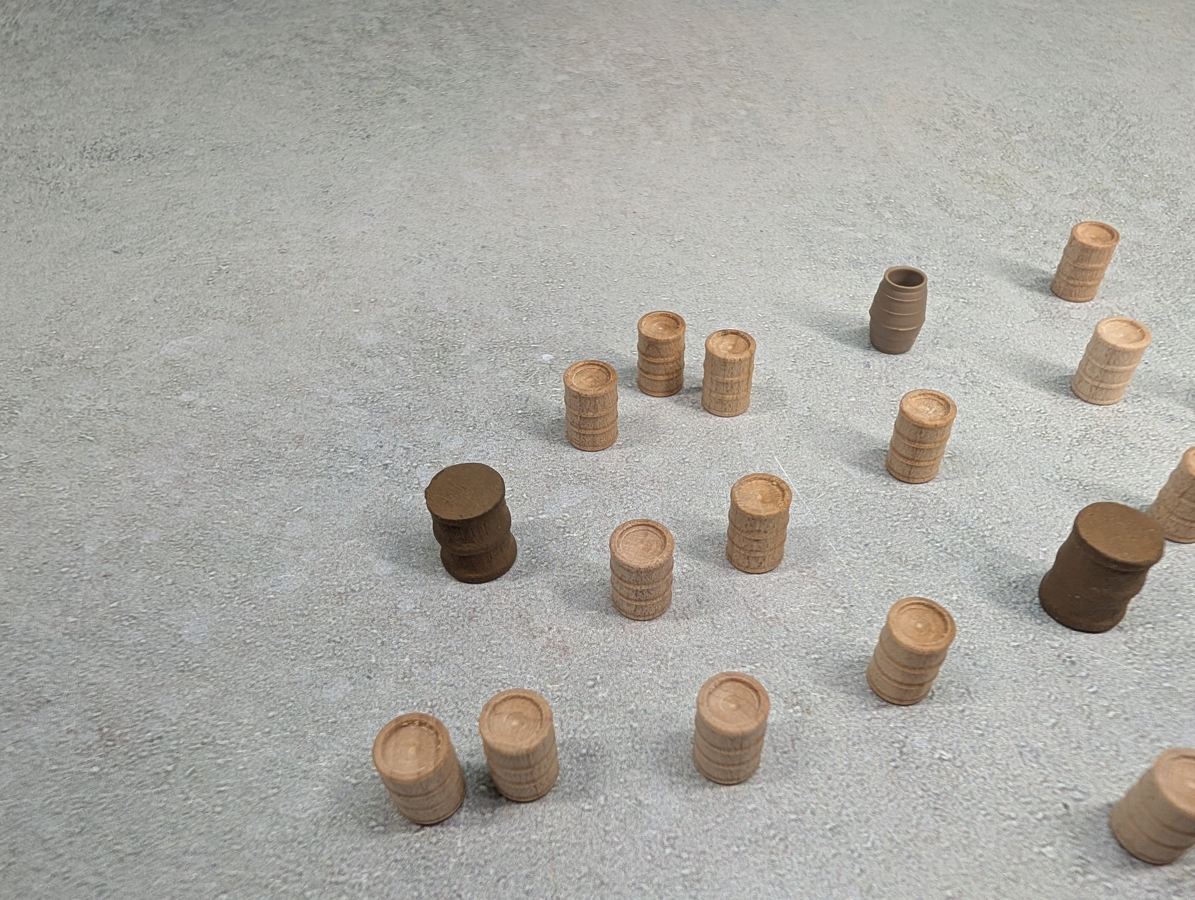 USED HO Scale Lot of Barrels (Mostly Unpainted)