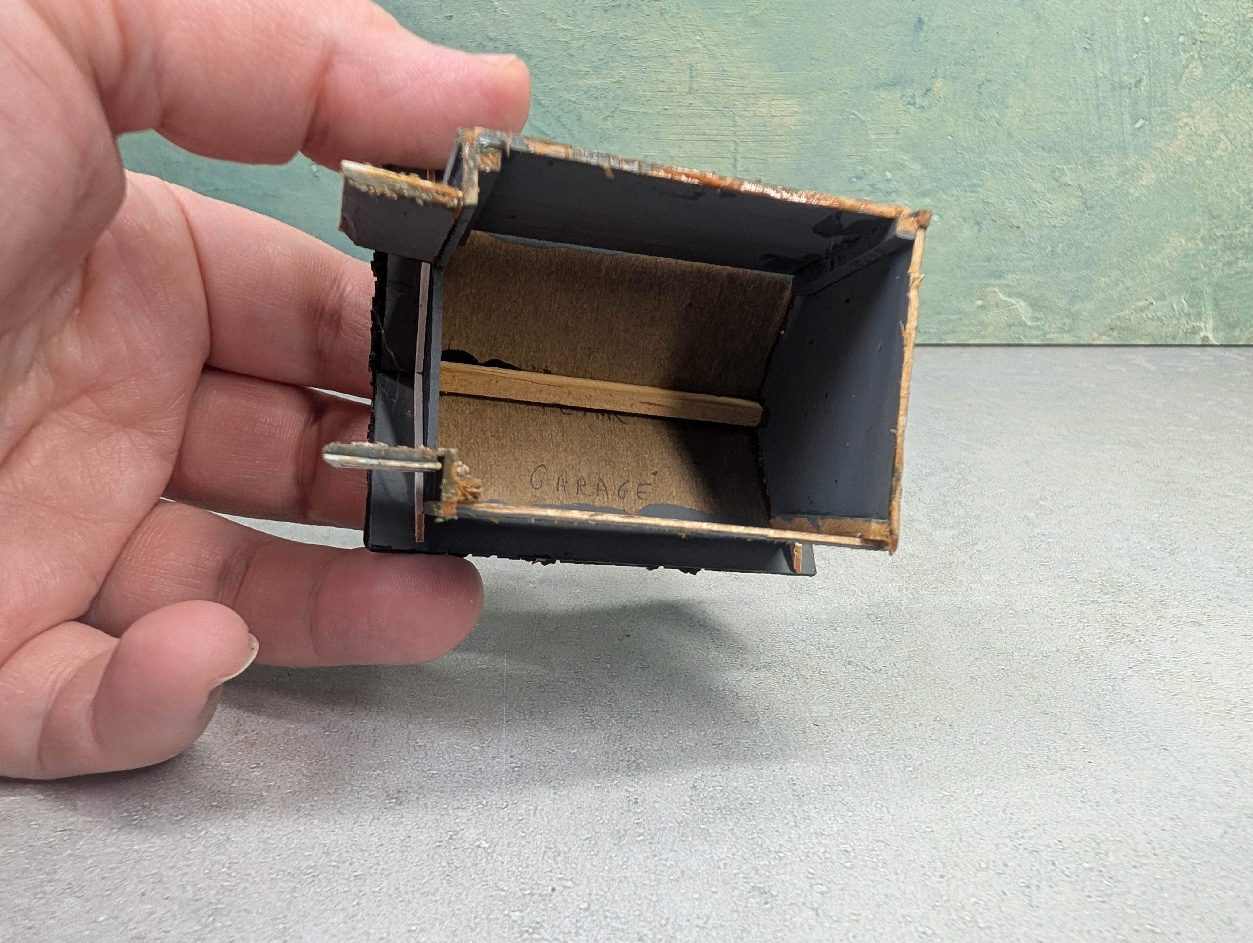 USED HO Scale Scratch Built Gray Barn, Garage