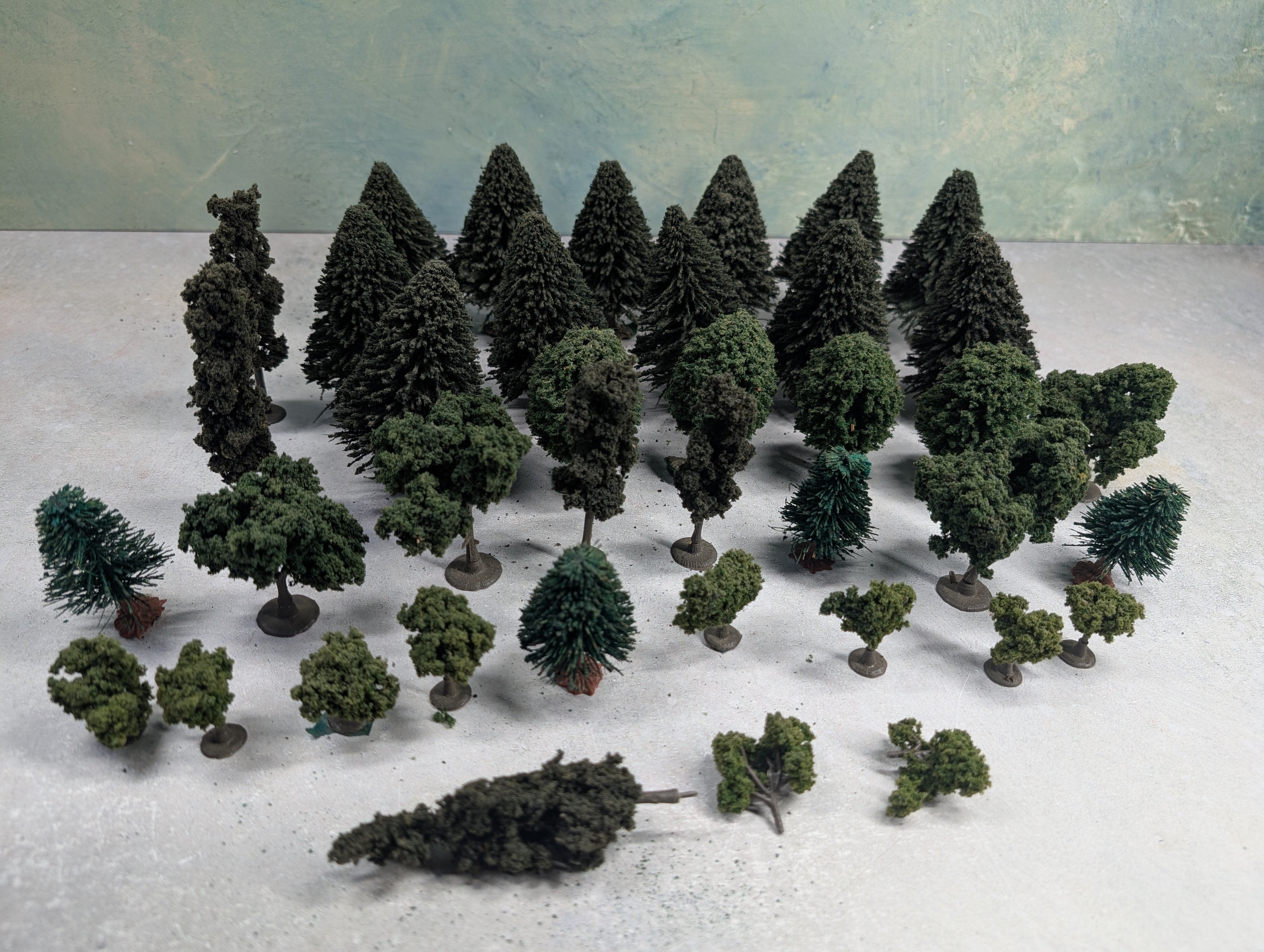 USED MULTI Scale Generous Lot of Nice Pine Trees & Other Trees (30+ pcs)