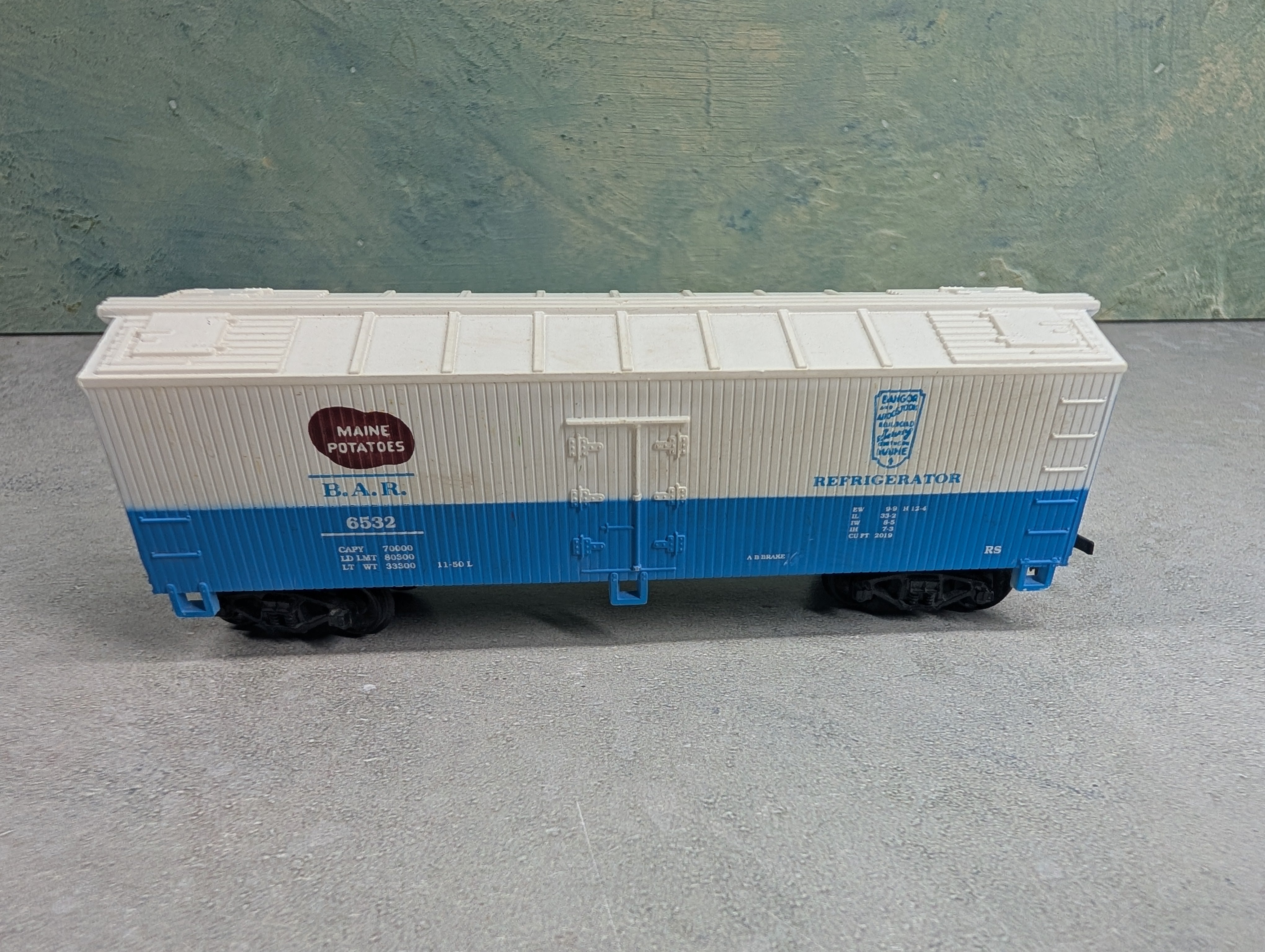 USED Life-Like HO Scale 40' Wooden Box Car Bangor and Aroostook BAR #6532
