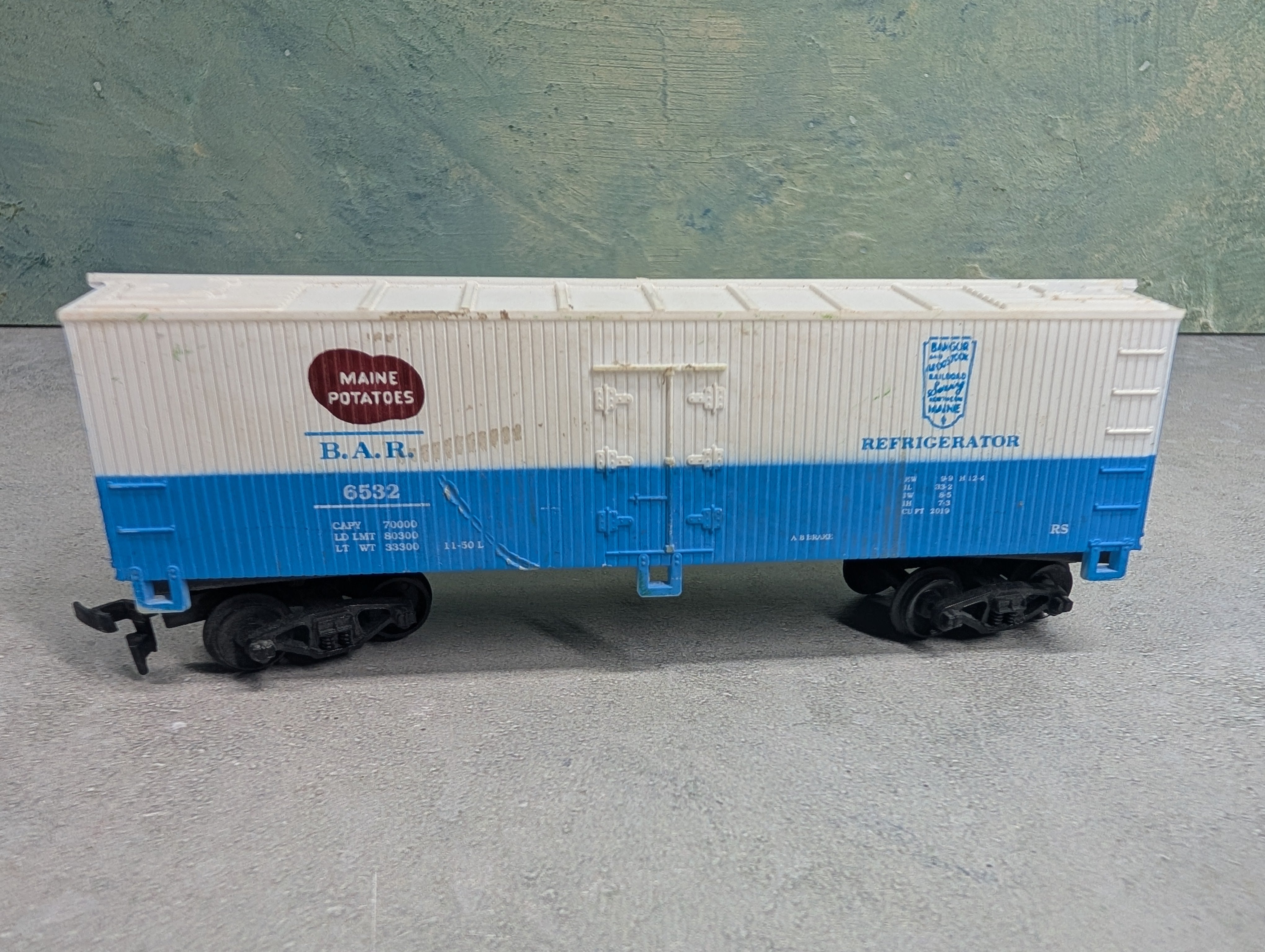 USED Life-Like HO Scale 40' Wooden Box Car Bangor and Aroostook BAR #6532