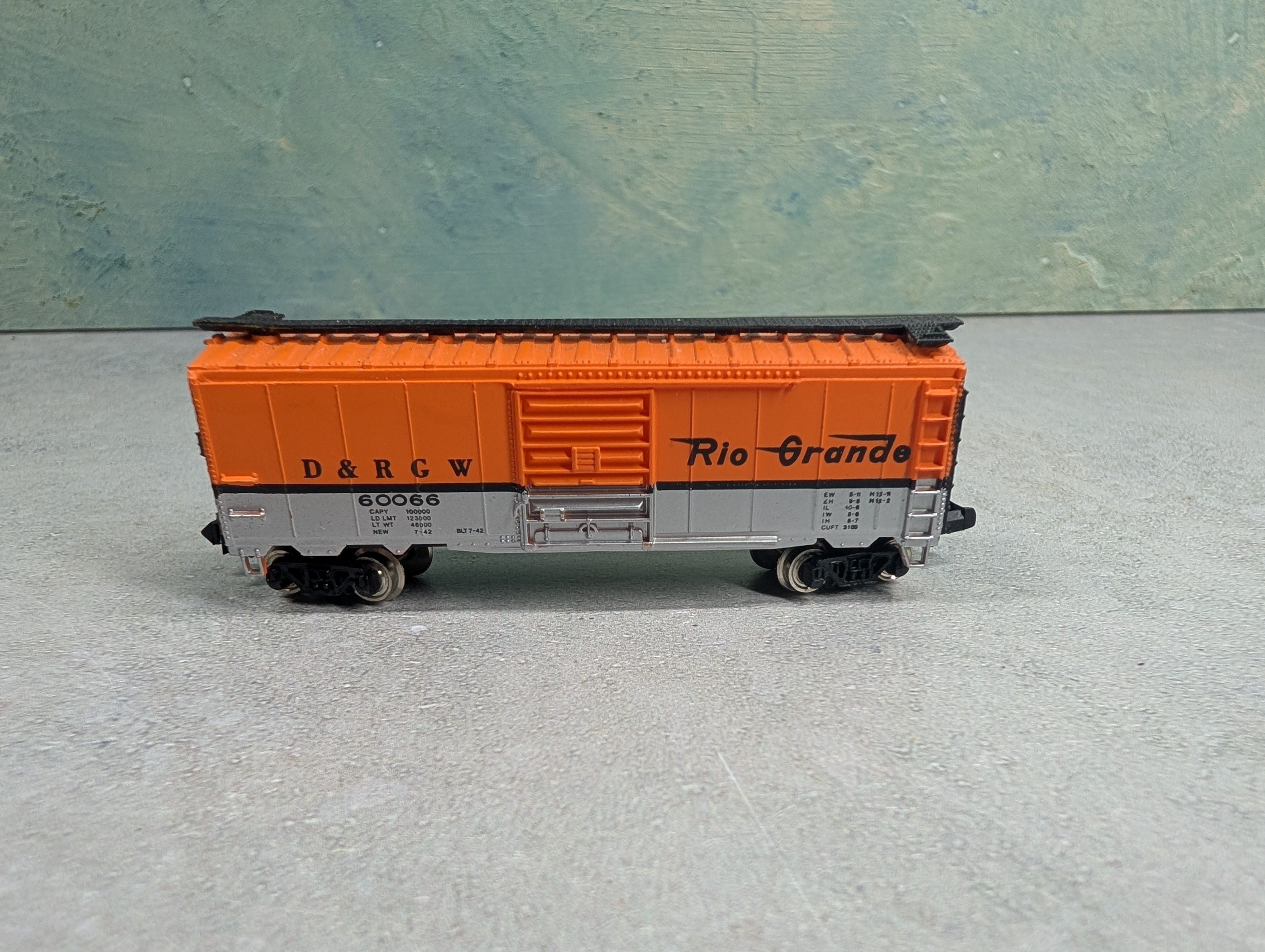 USED Bachmann N Scale Box Car Rio Grande D&RGW #60066 Brighter Paint