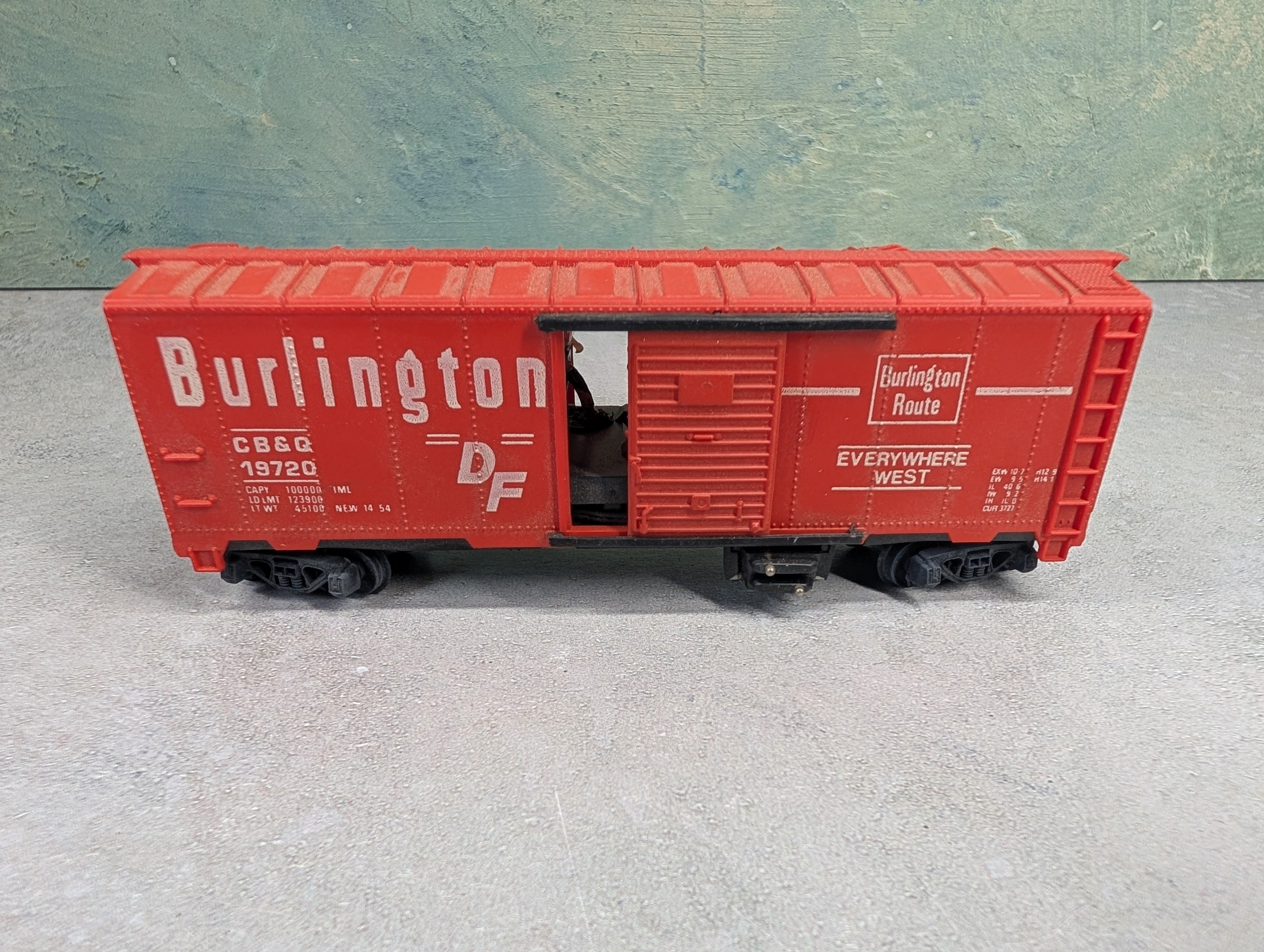 USED Tyco HO Scale 40' Box Car Burlington CB&Q #19720