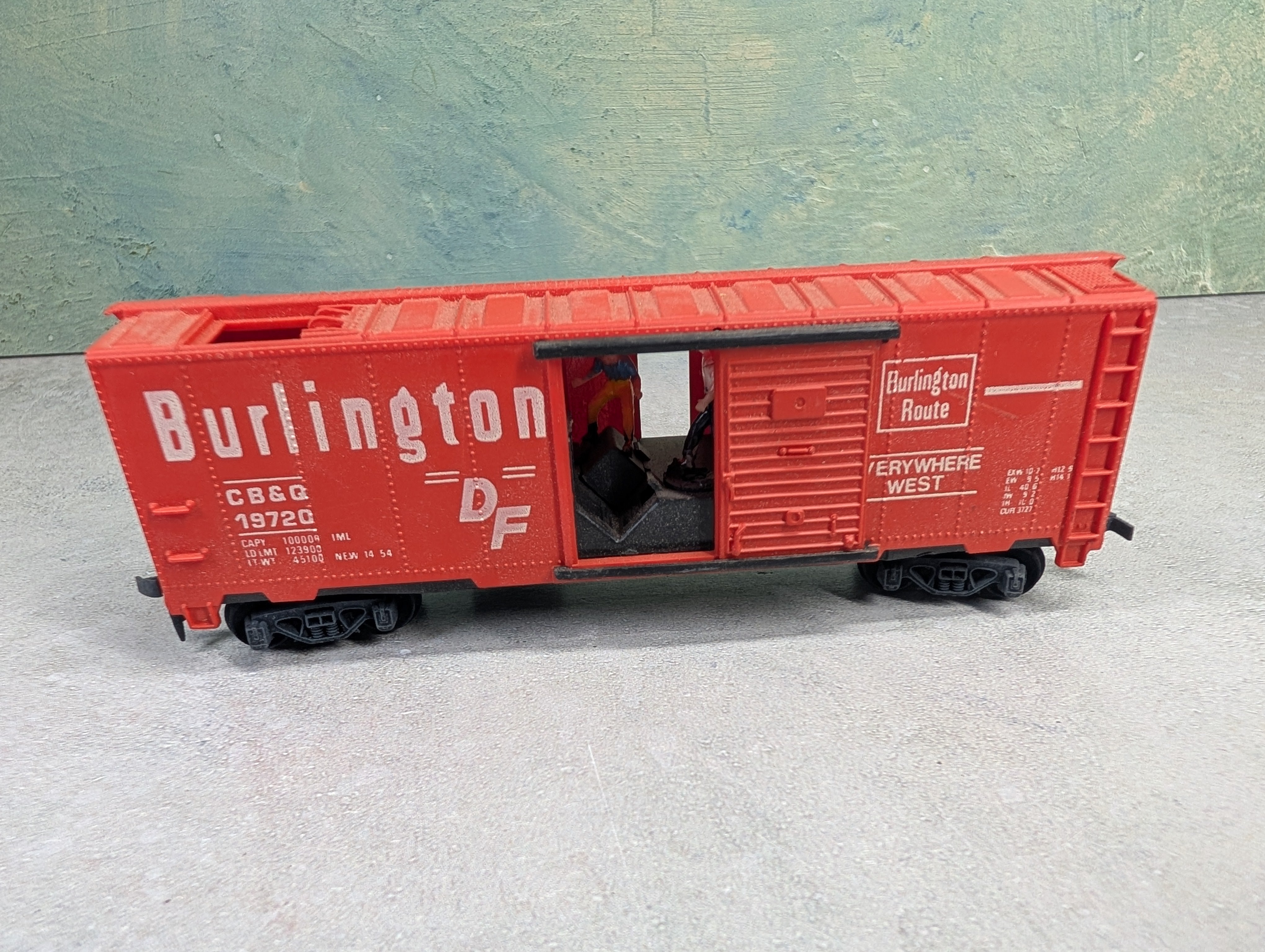USED Tyco HO Scale 40' Box Car Burlington CB&Q #19720