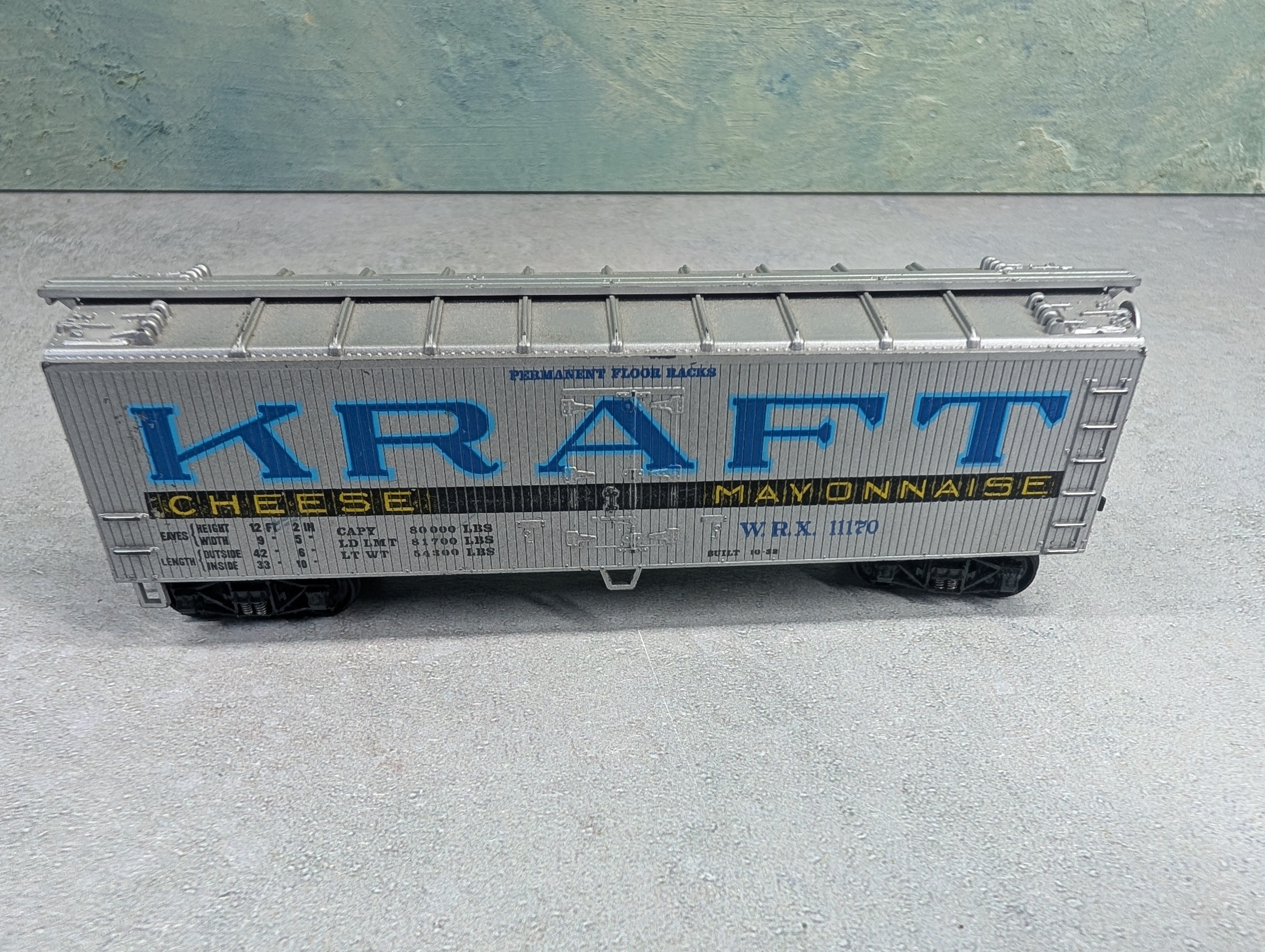 USED TRAIN MINIATURE HO Scale Wooden Billboard Box Car Kraft Cheese & Mayonnaise WRX #11170
