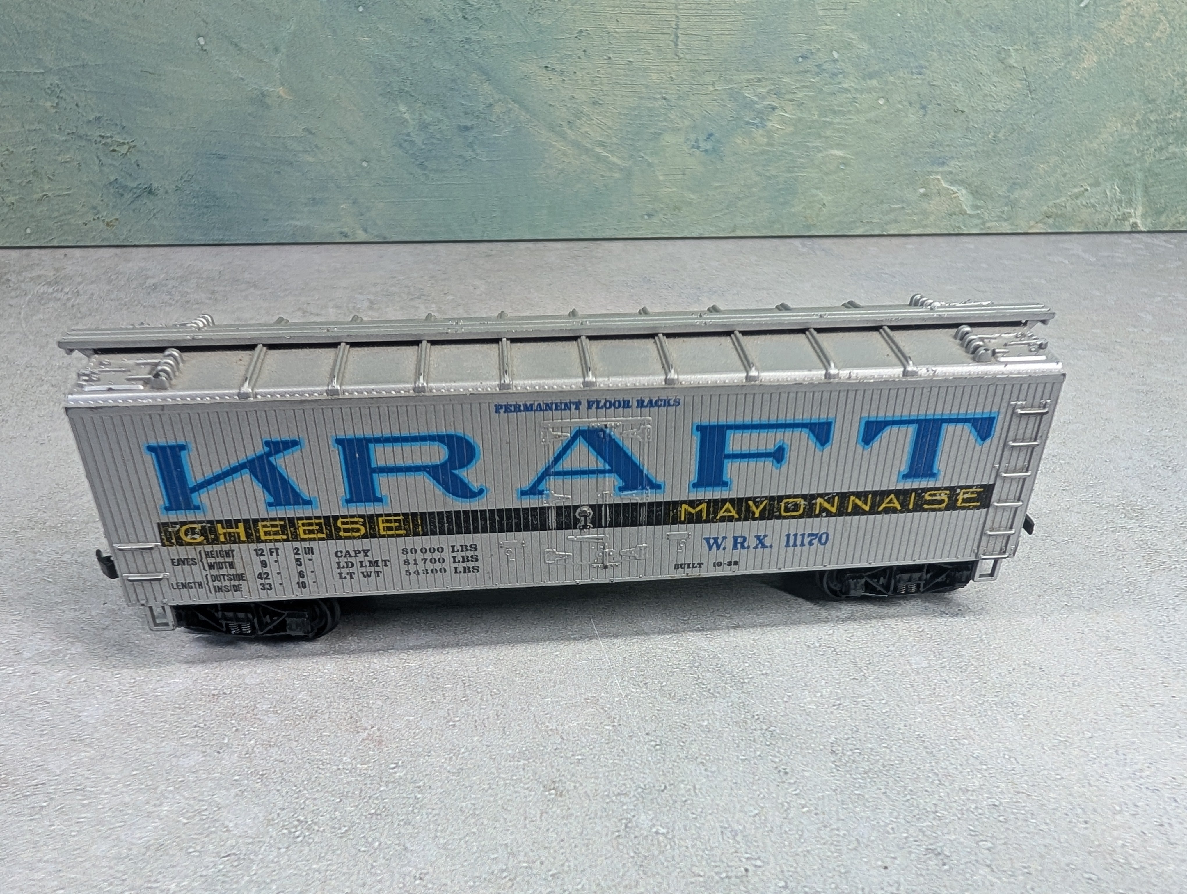 USED TRAIN MINIATURE HO Scale Wooden Billboard Box Car Kraft Cheese & Mayonnaise WRX #11170