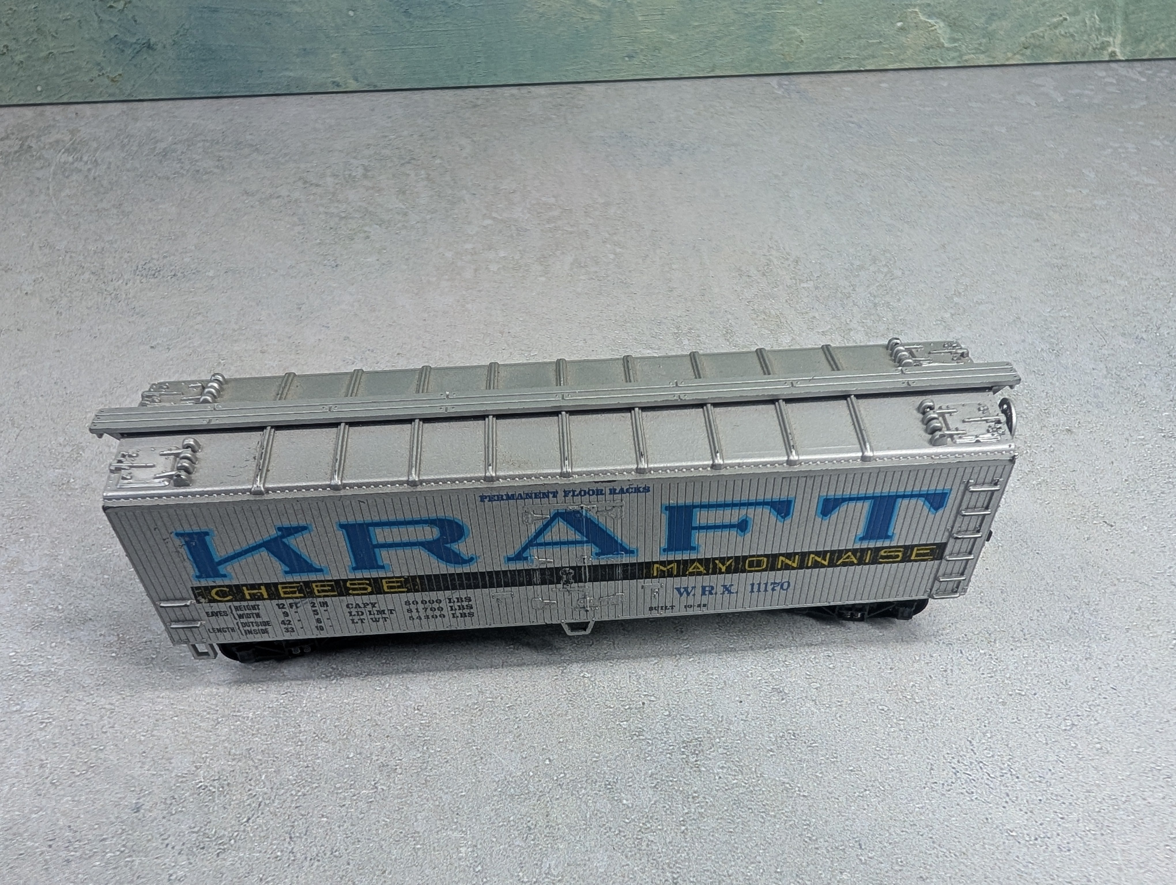 USED TRAIN MINIATURE HO Scale Wooden Billboard Box Car Kraft Cheese & Mayonnaise WRX #11170