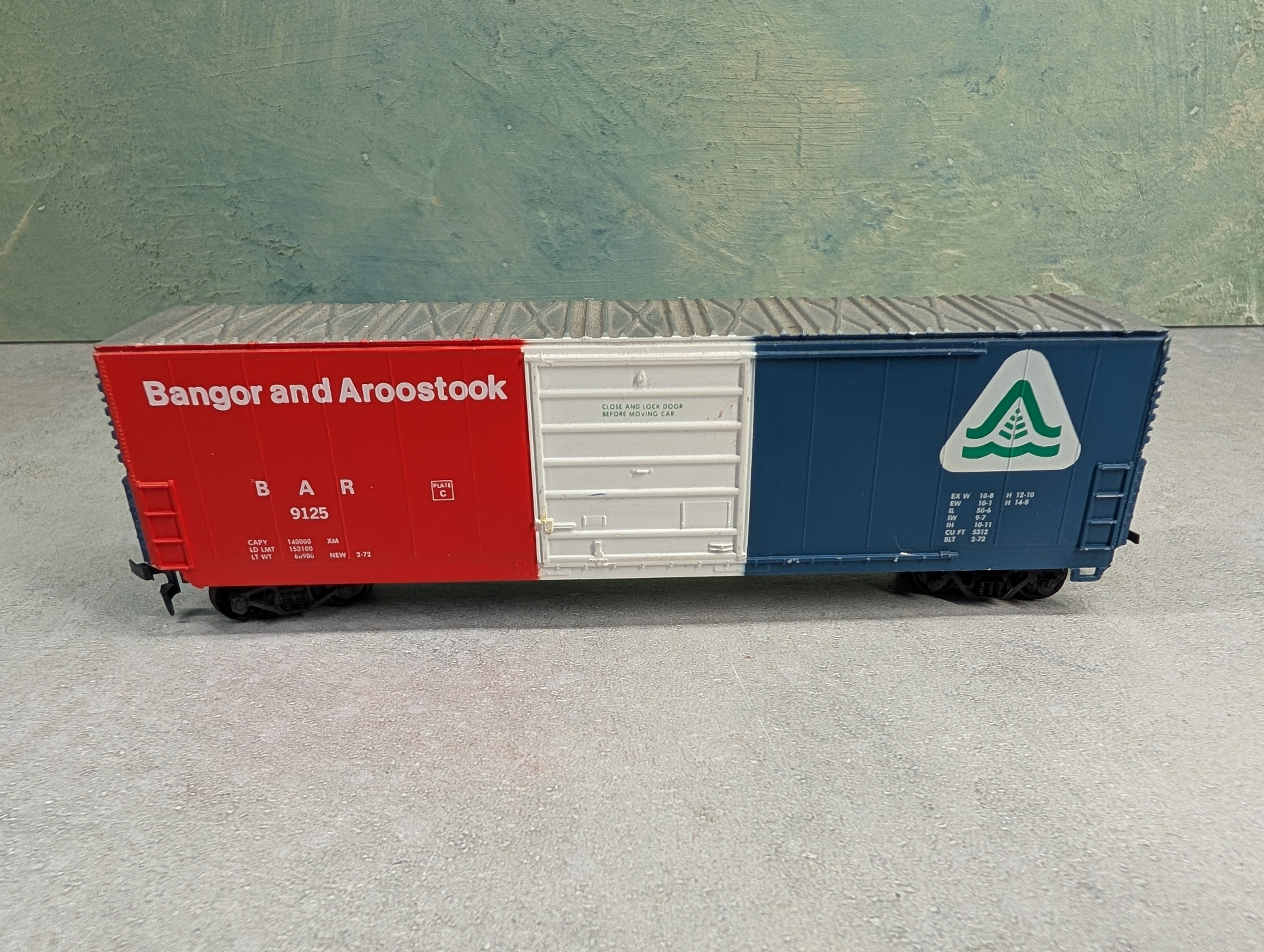 USED Life-Like HO Scale 50' Box Car Bangor and Aroostook BAR #9125