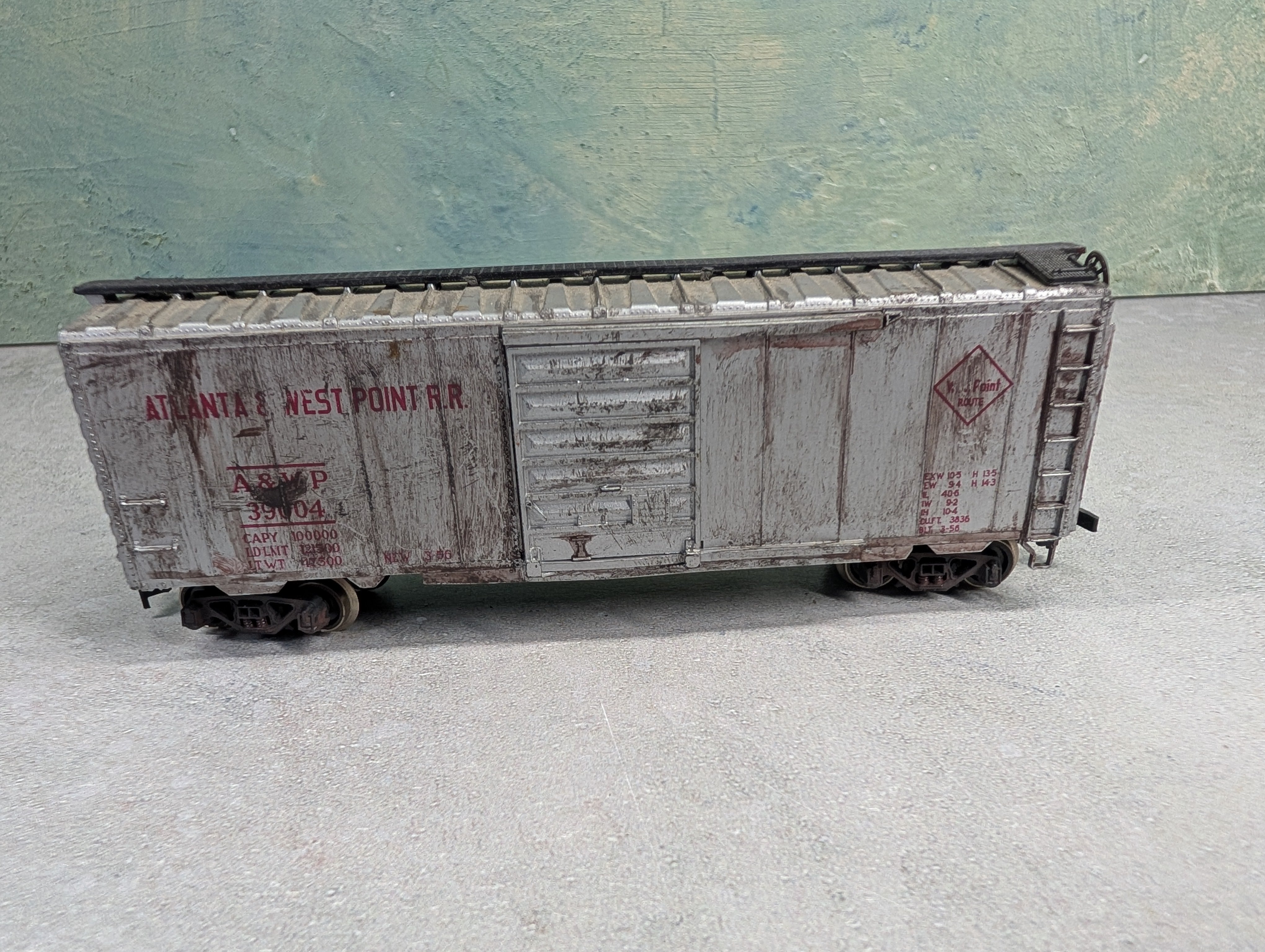 USED HO Scale Beautifully Weathered 40' Box Car Atlanta & West Point A&WP #39004