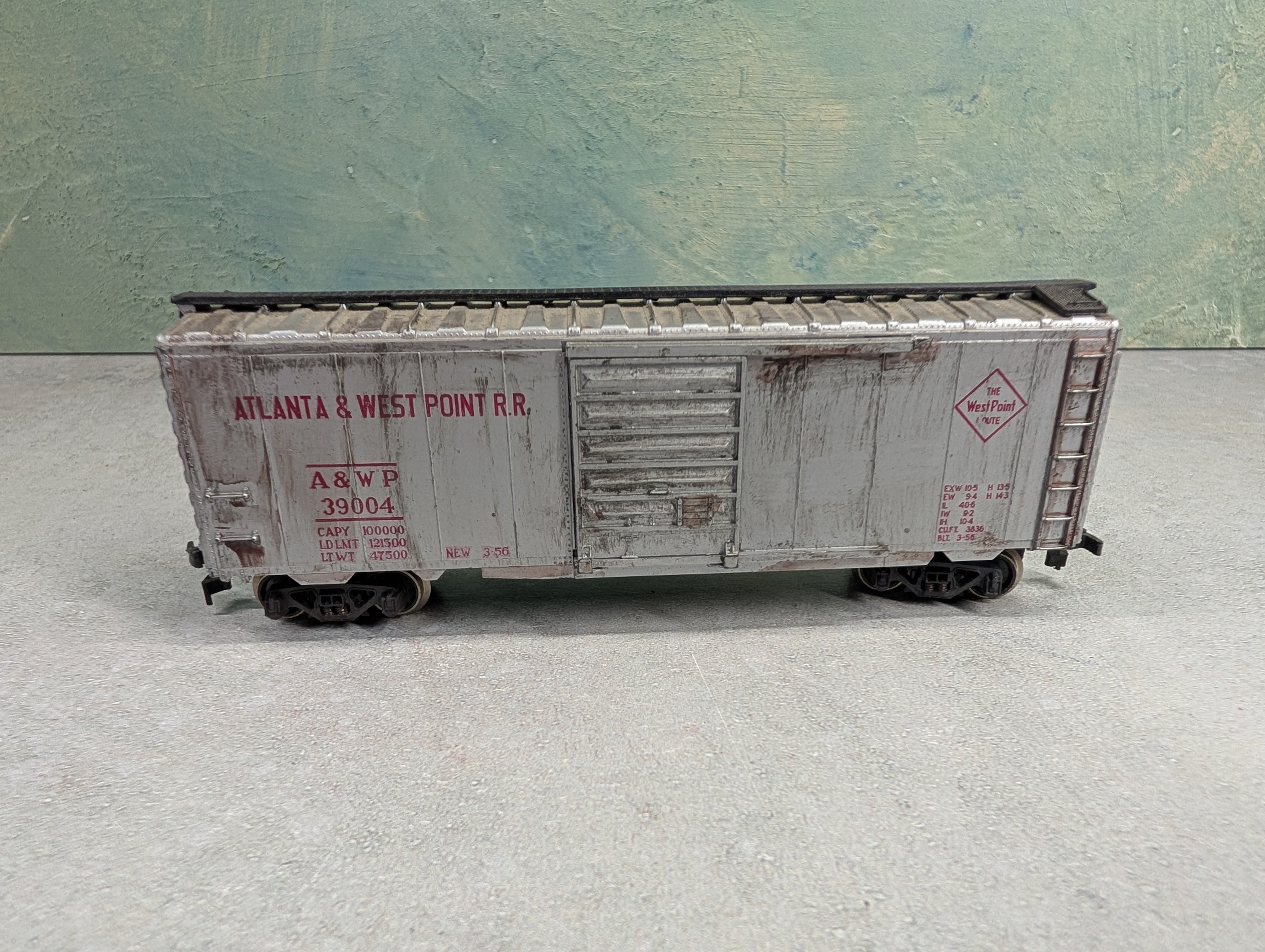 USED HO Scale Beautifully Weathered 40' Box Car Atlanta & West Point A&WP #39004