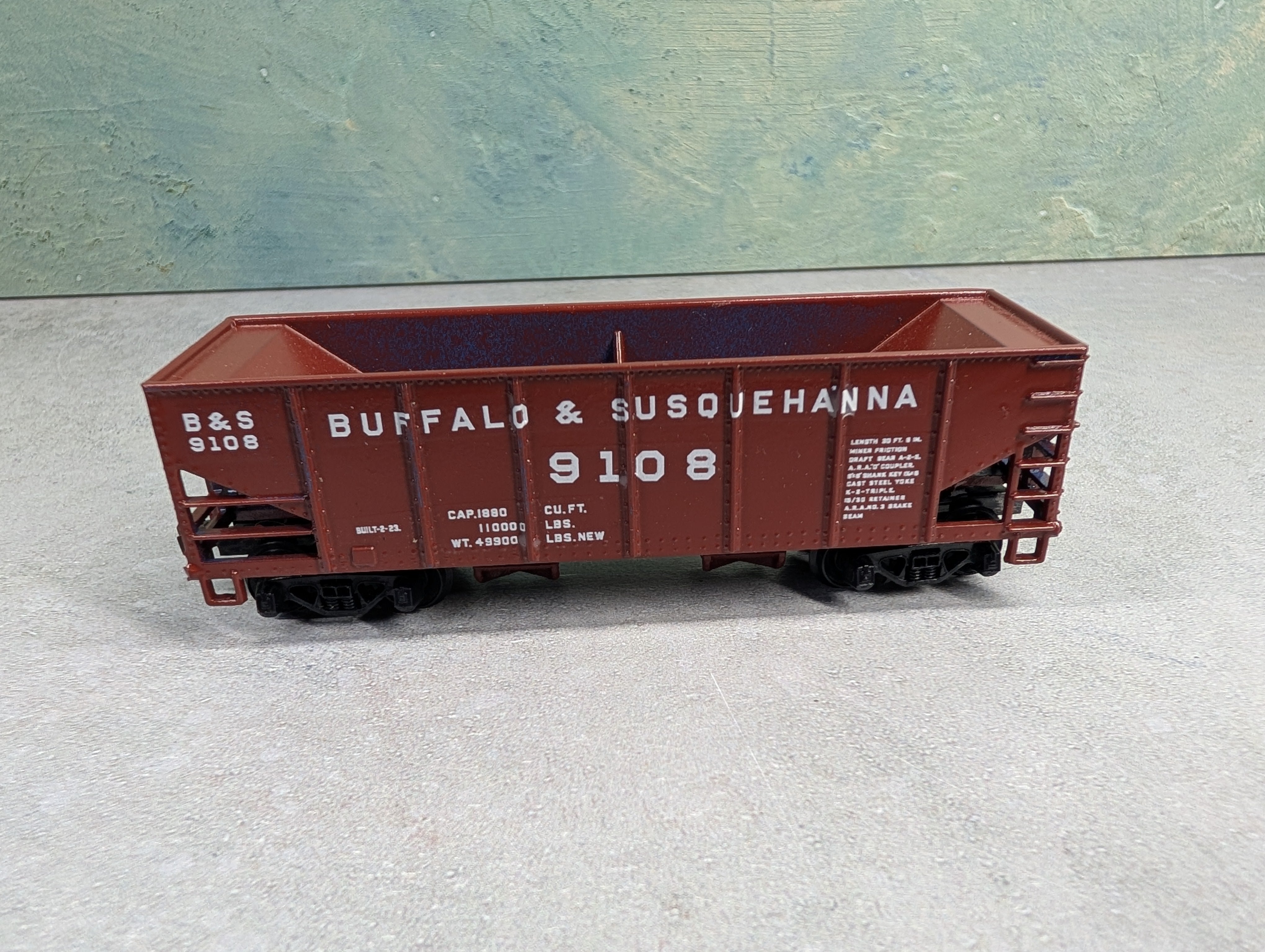 USED HO Scale Operating Hopper Buffalo & Susquehanna B&S #9108 Custom