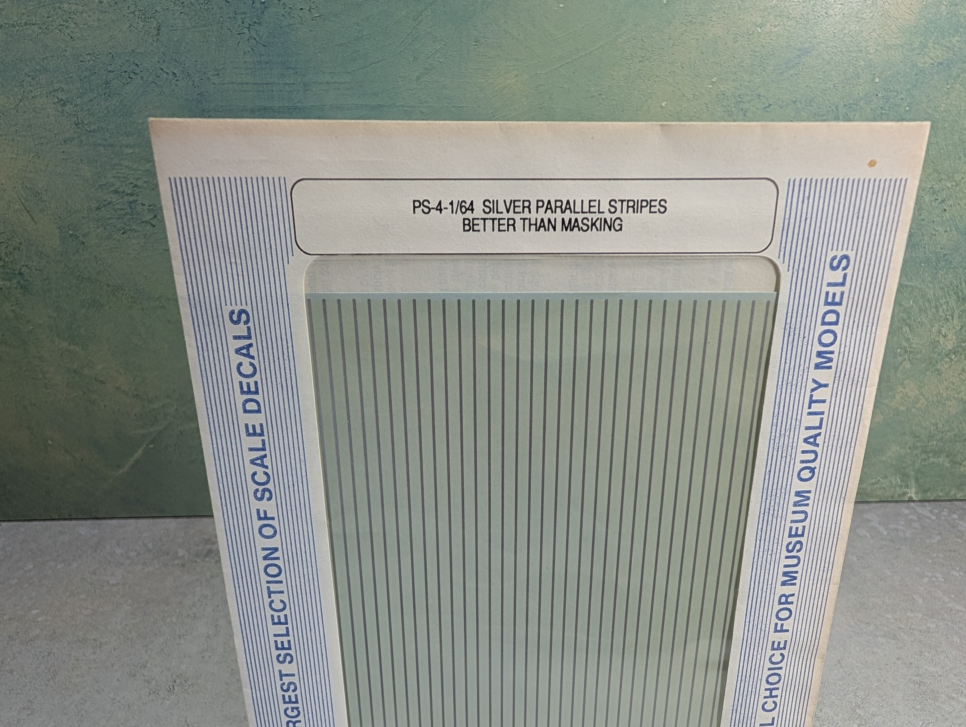 MICROSCALE PS-4 HO Scale 1/64" Silver Parallel Stripes - Better Than Masking Decals