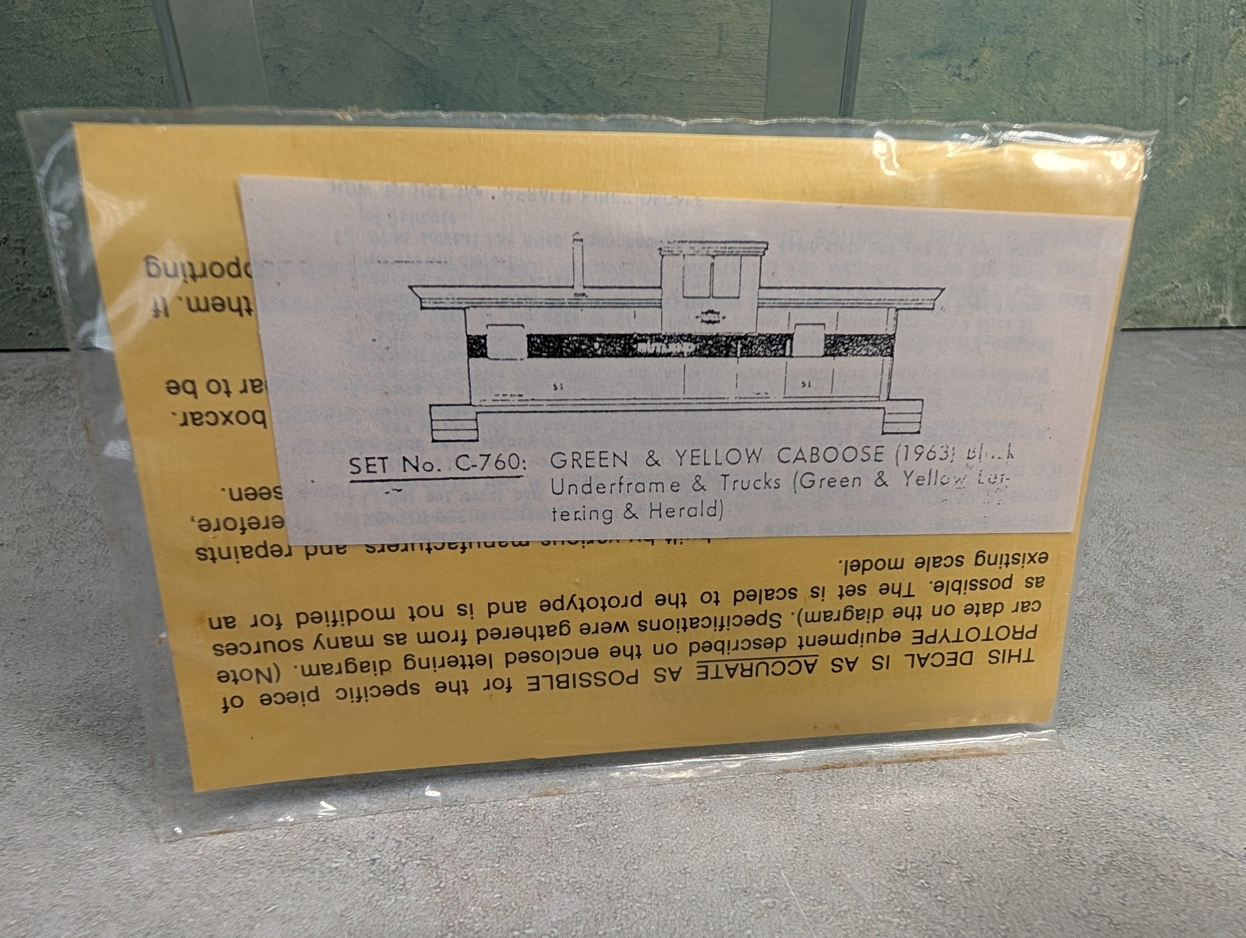 The Herald King C-760 HO Scale Green & Yellow Caboose 1963 Rutland Decals