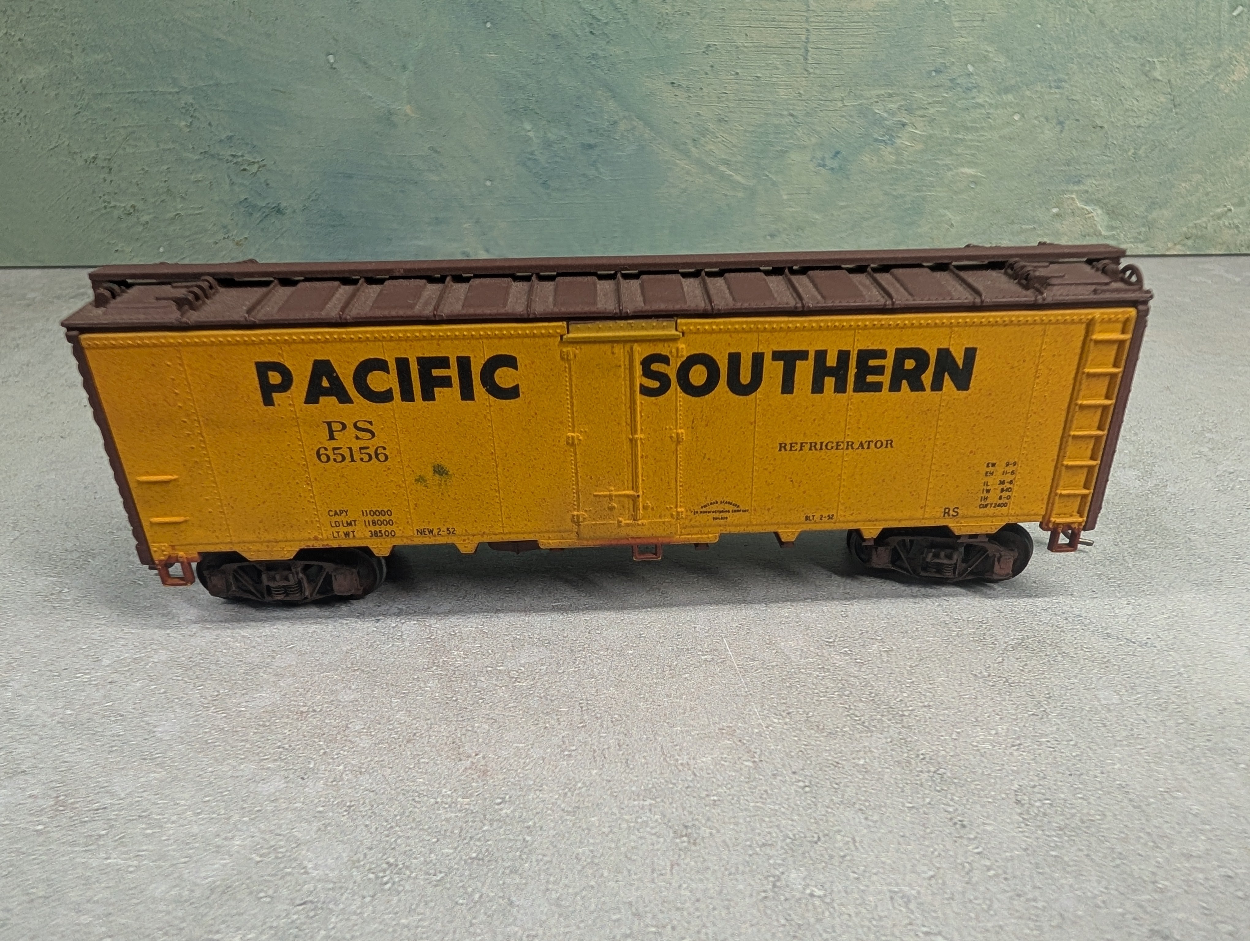 USED Athearn HO Scale 40' Box Car Pacific Southern PS #65156 Weathered