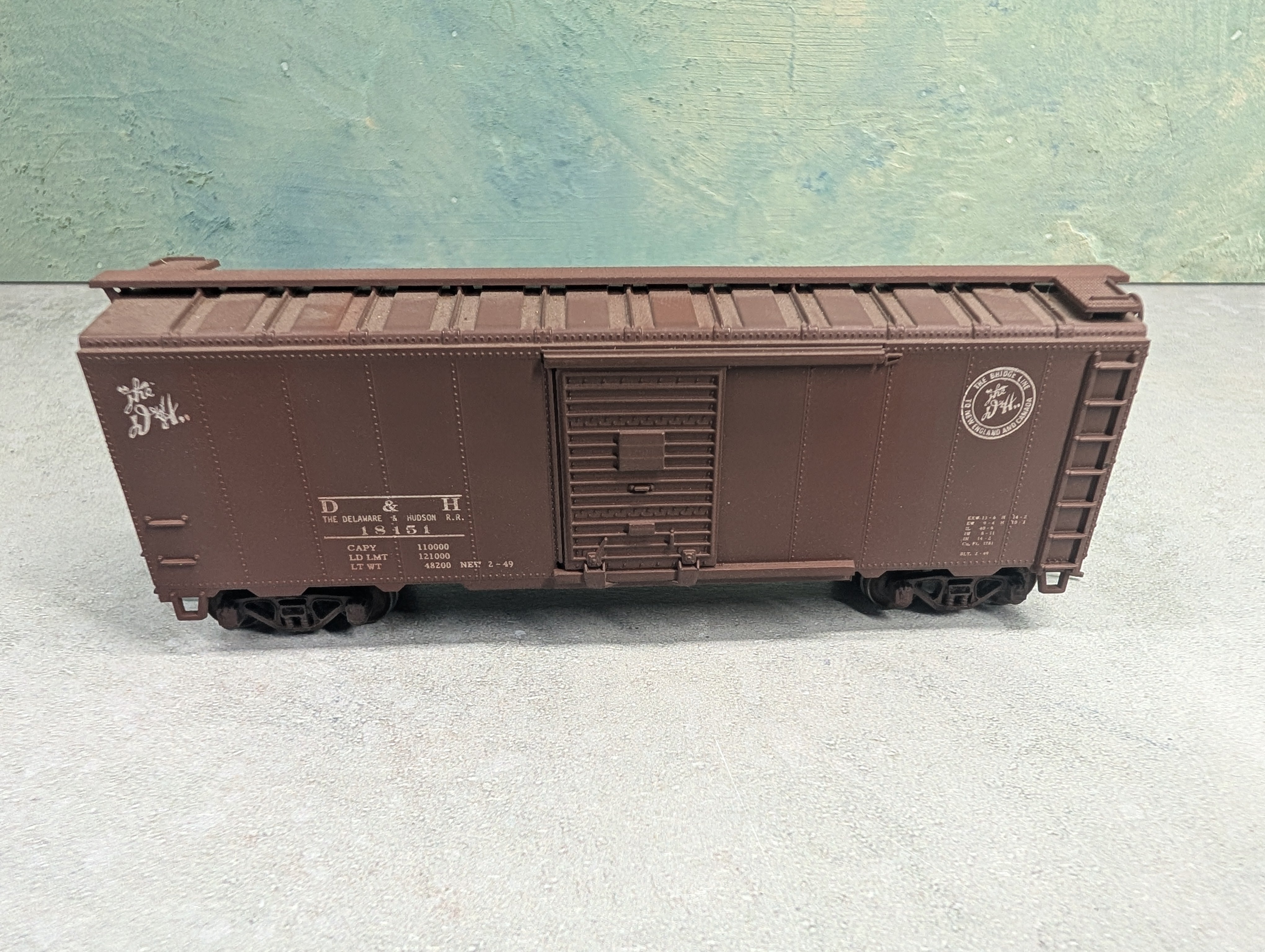 USED Athearn HO Scale 40' Box Car Delaware and Hudson D&H #18151 Weathered