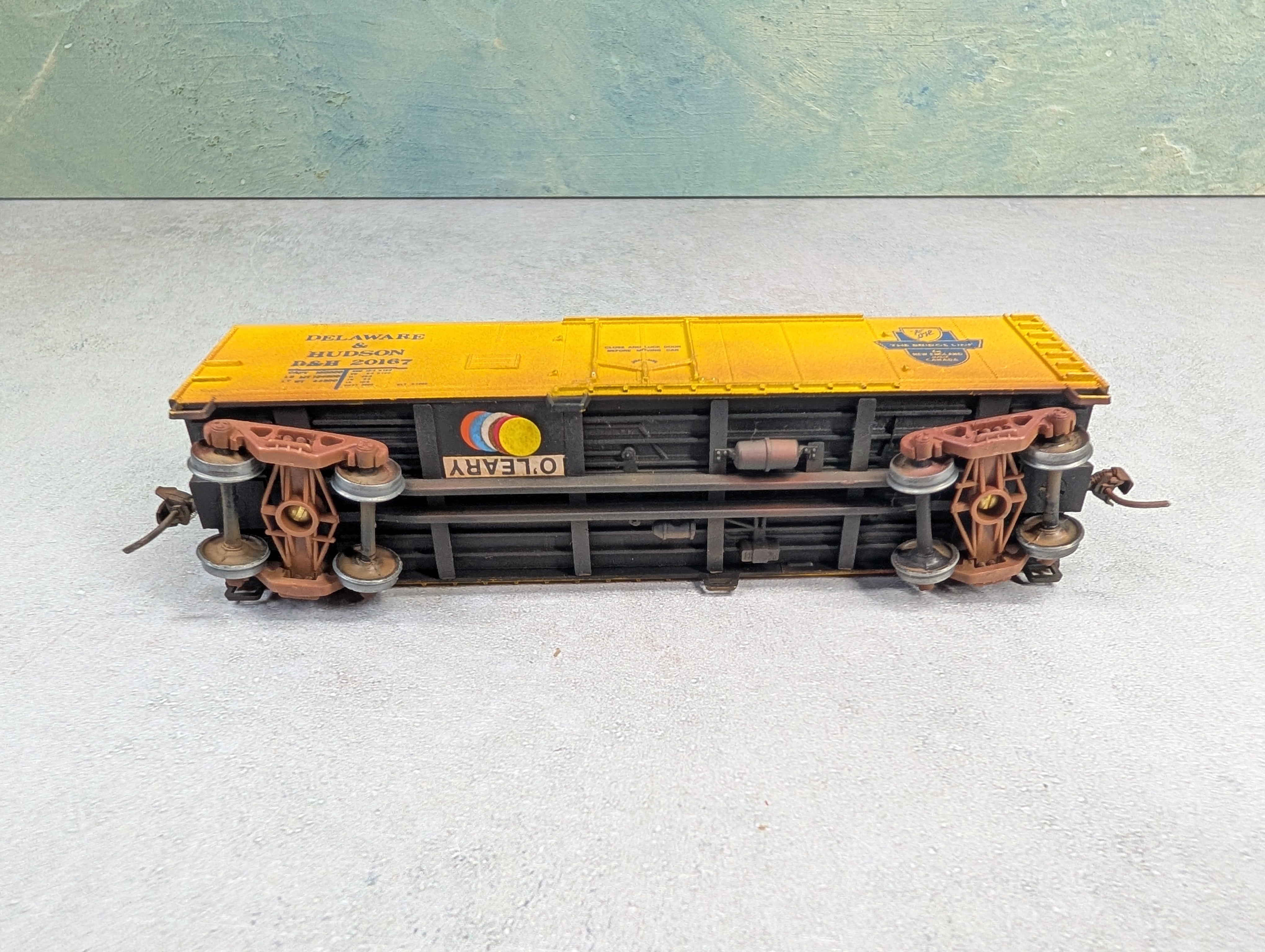 USED TRAIN MINIATURE HO Scale 40' Box Car Delaware and Hudson D&H #20167 Weathered