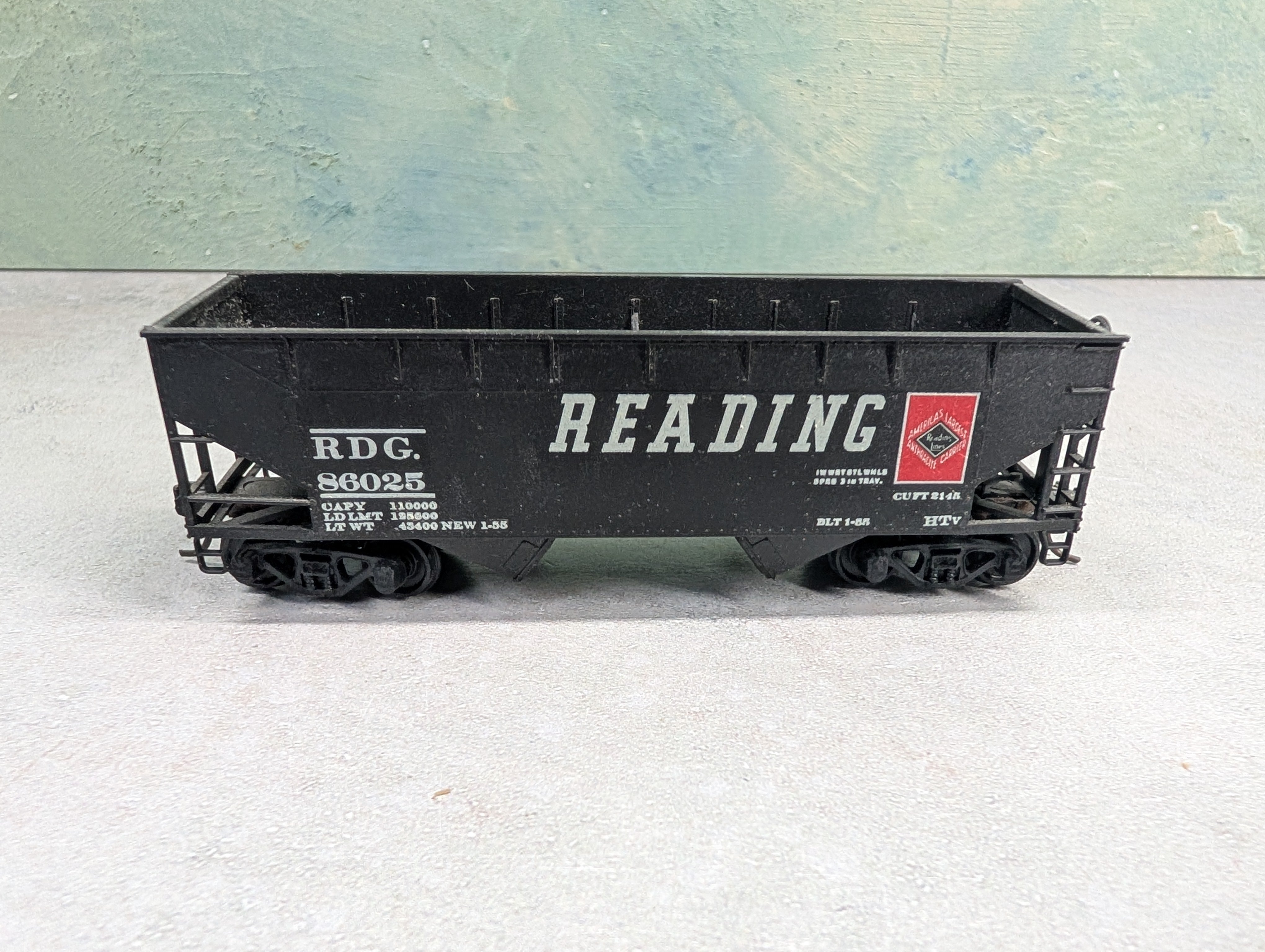 USED Athearn HO Scale 2 Bay Open Hopper Reading RDG #86025