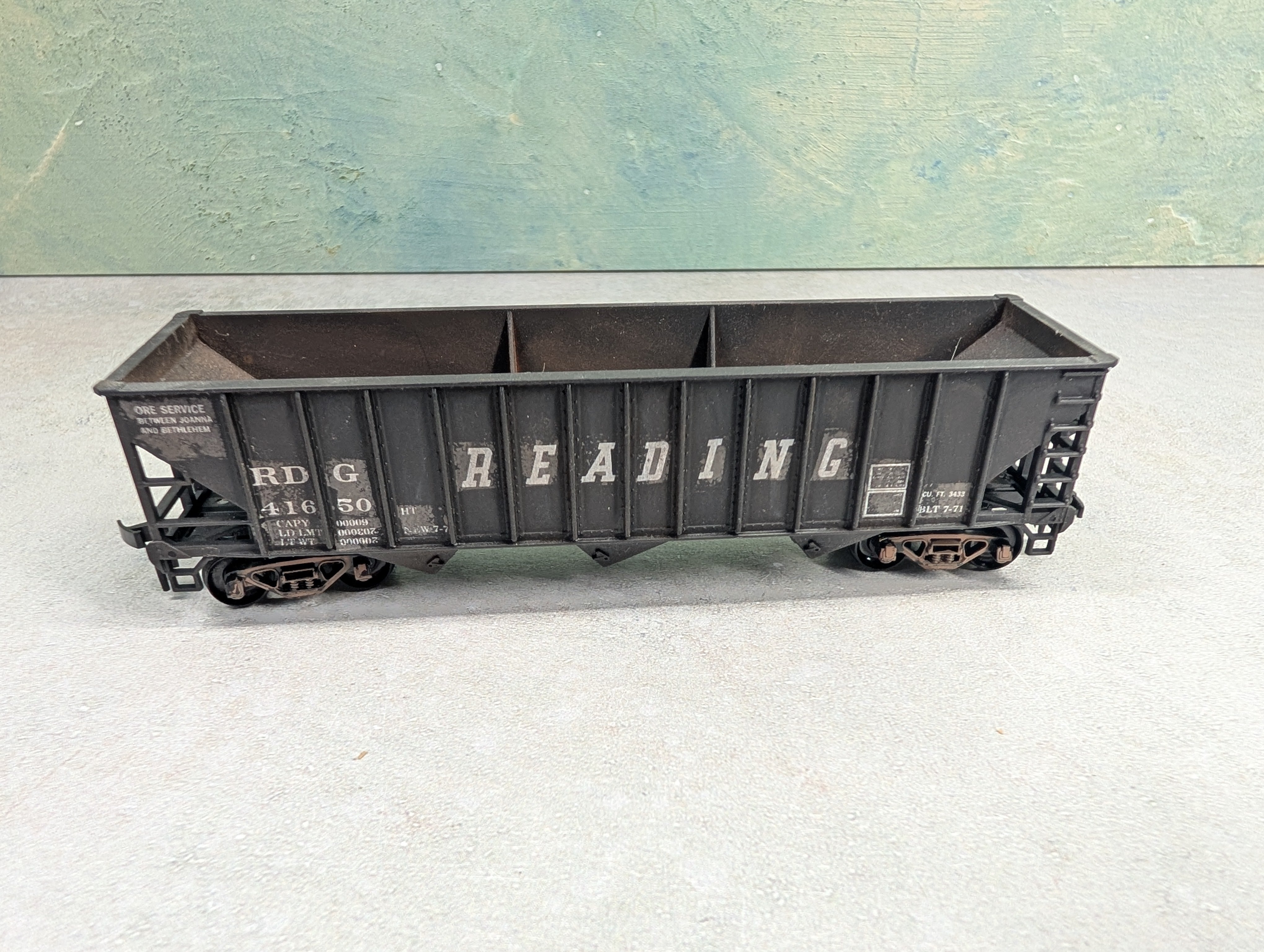 USED HO Scale 3 Bay Open Hopper Reading RDG #41650 Decal