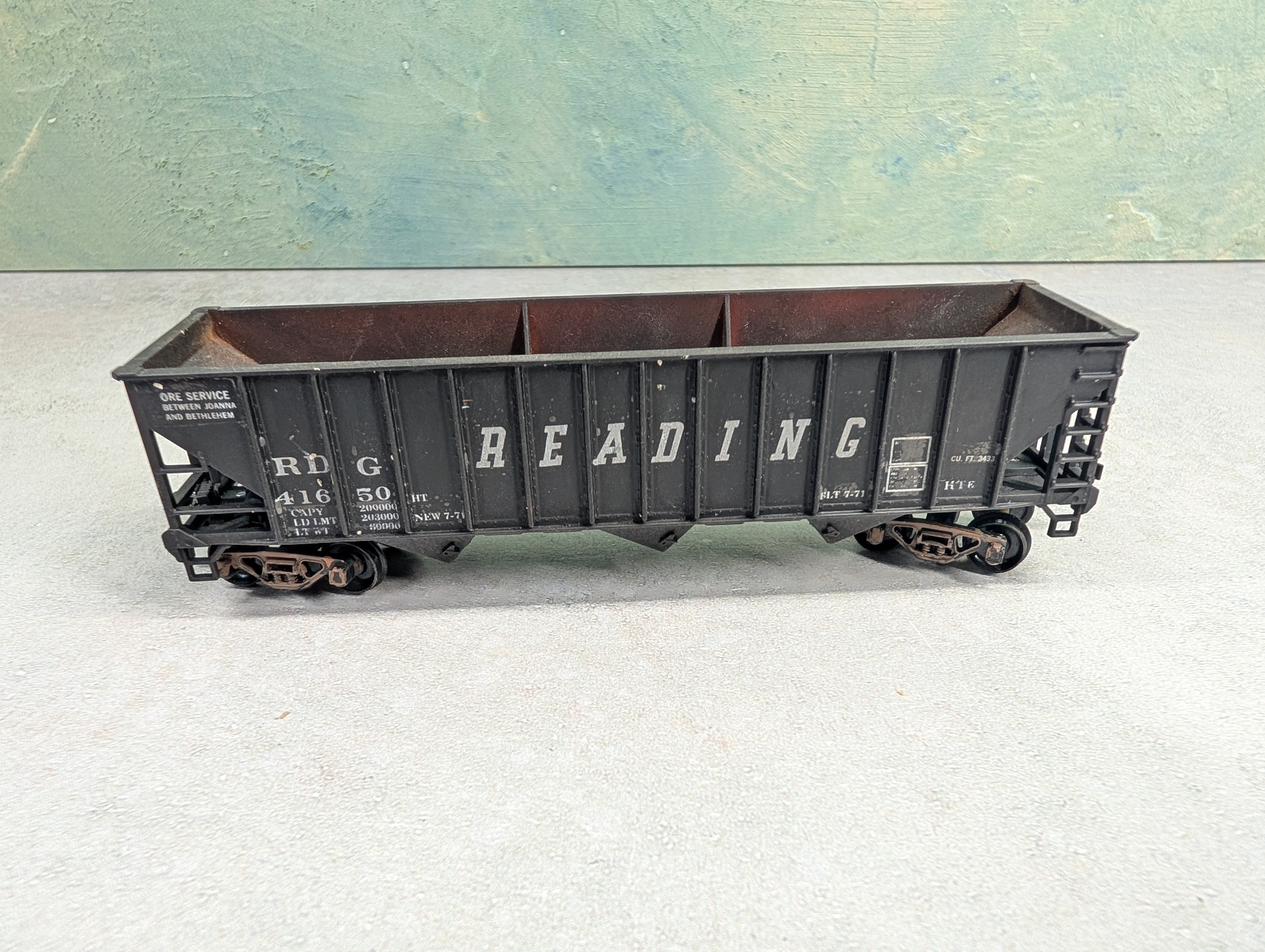 USED HO Scale 3 Bay Open Hopper Reading RDG #41650 Decal