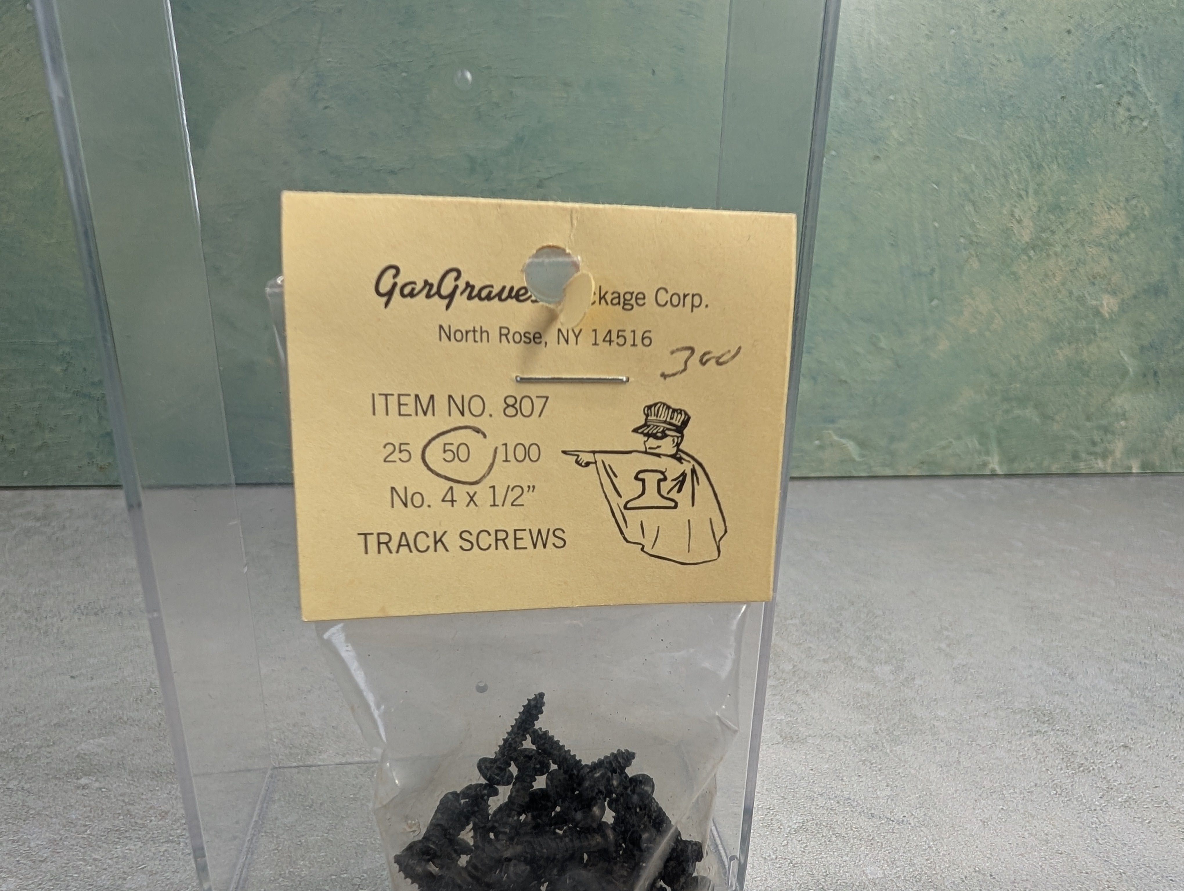 Gargraves 807 O 4 x 12" Black Phillips Head Track Screws (50 pcs)