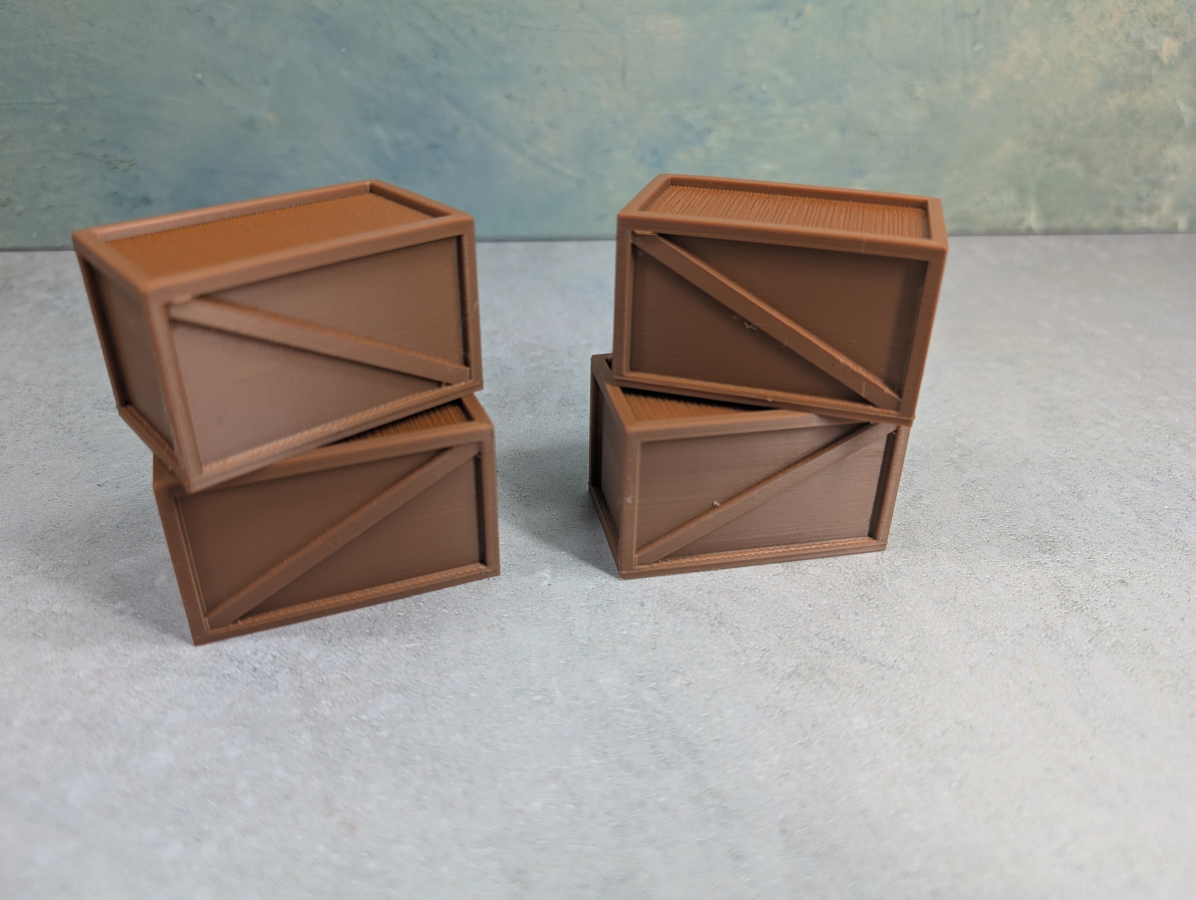 USED HO Scale Large 3D Printed Crates (4 pcs)