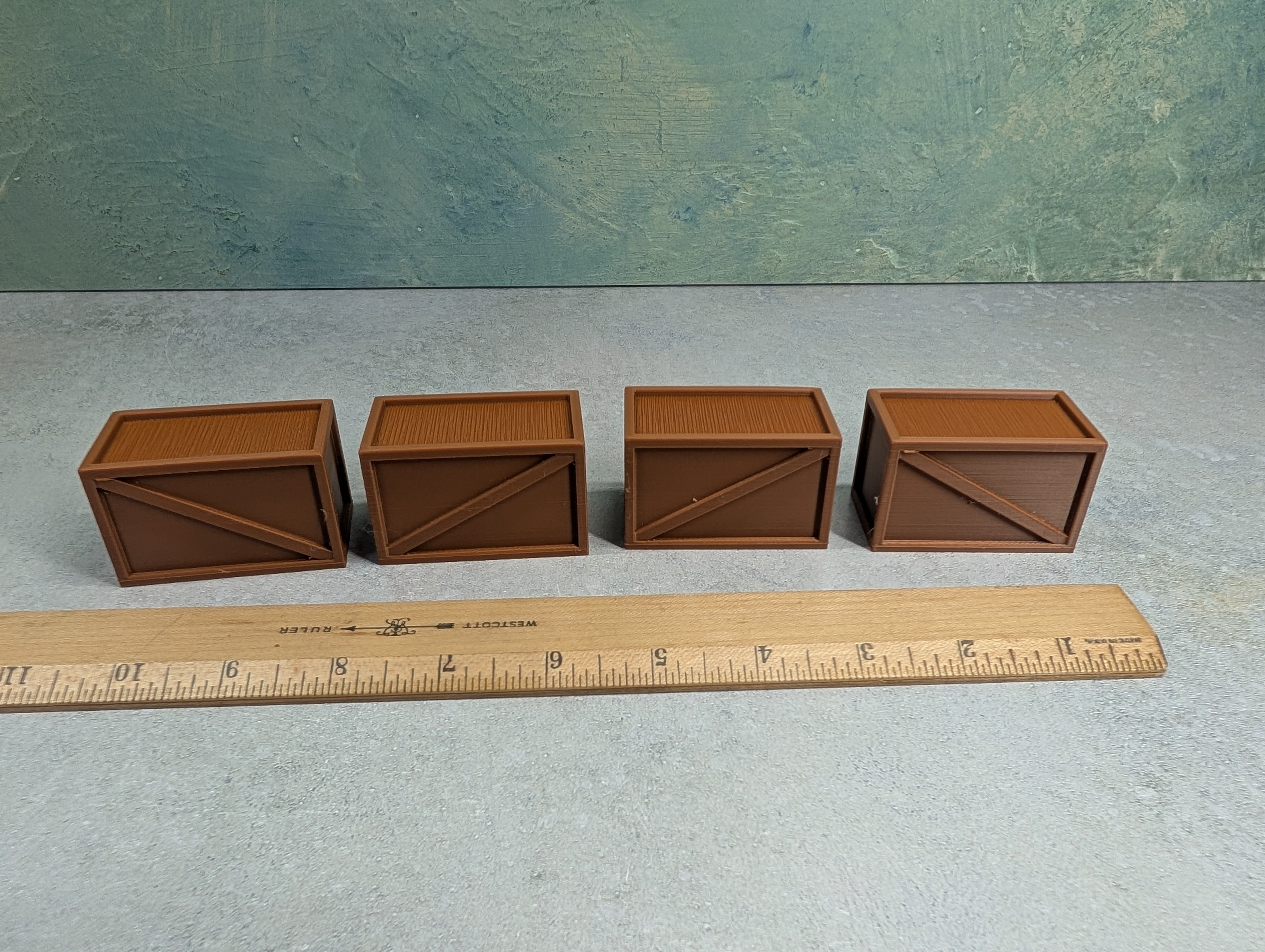 USED HO Scale Large 3D Printed Crates (4 pcs)