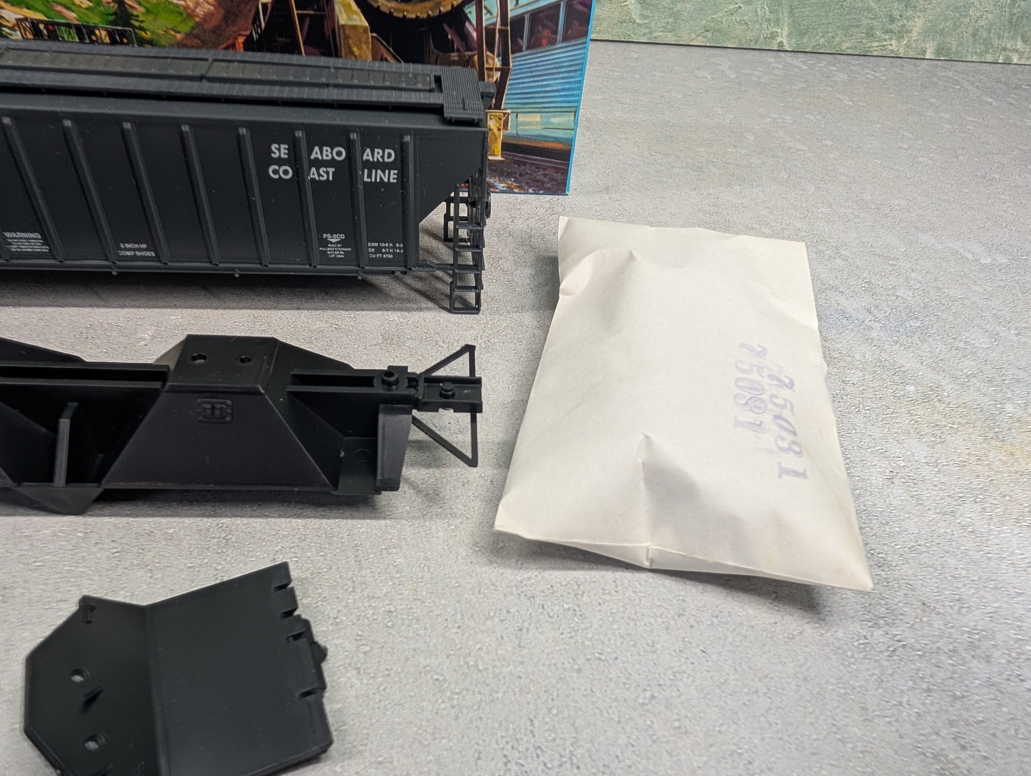 USED Athearn 2235 HO Scale 54' PS Ribside Hopper Seaboard Coast Line SCL #88932 Bev-Bel KIT