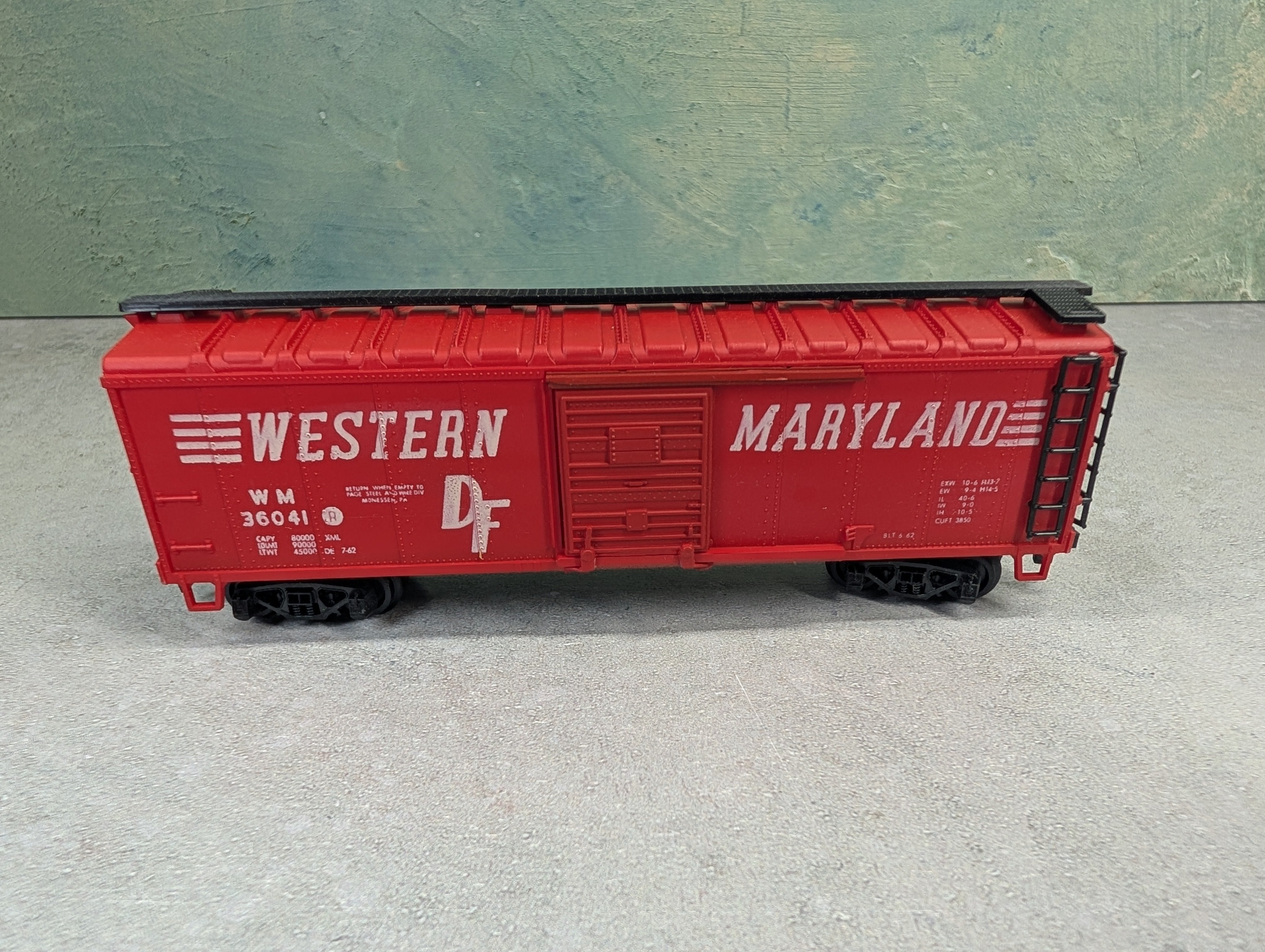 USED AHM HO Scale 40' Box Car Western Maryland WM #36041