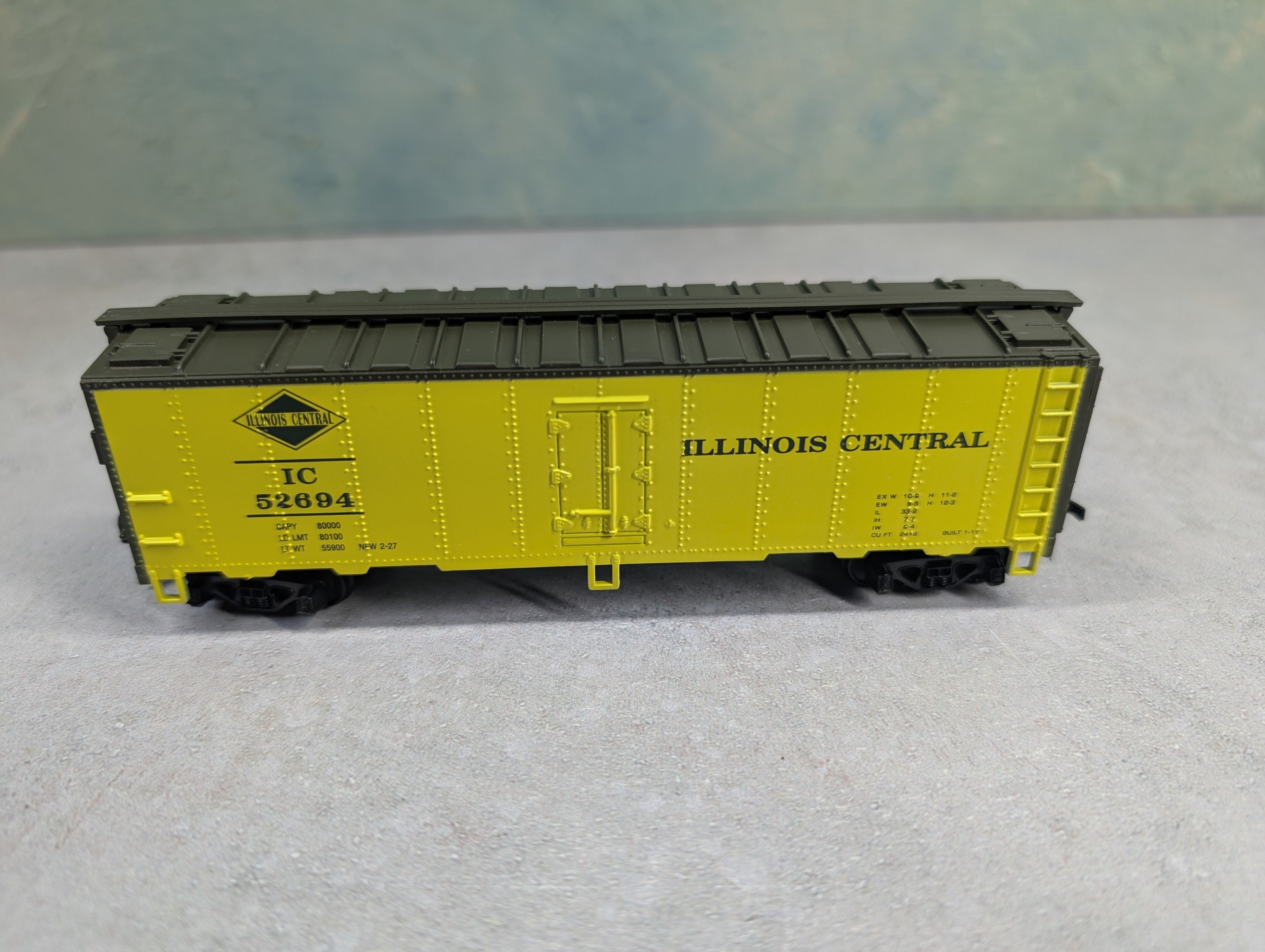 USED Mantua 733-510 HO Scale Heavy 40' Steel Box Car Illinois Central IC #52694