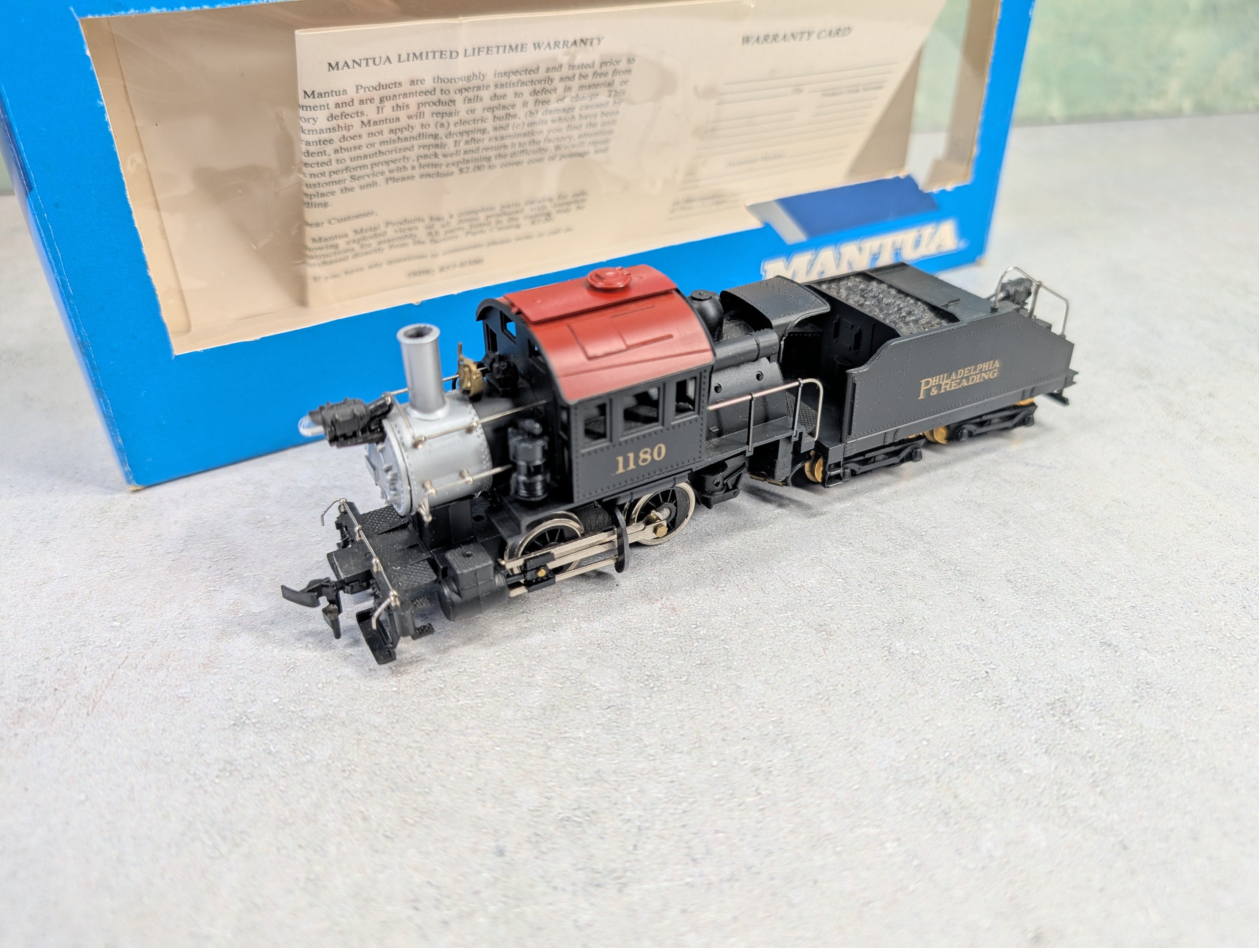 USED Mantua 335-20 HO Scale Goat Switcher Steam Locomotive Philadelphia & Reading #1180 Runs Great! DC