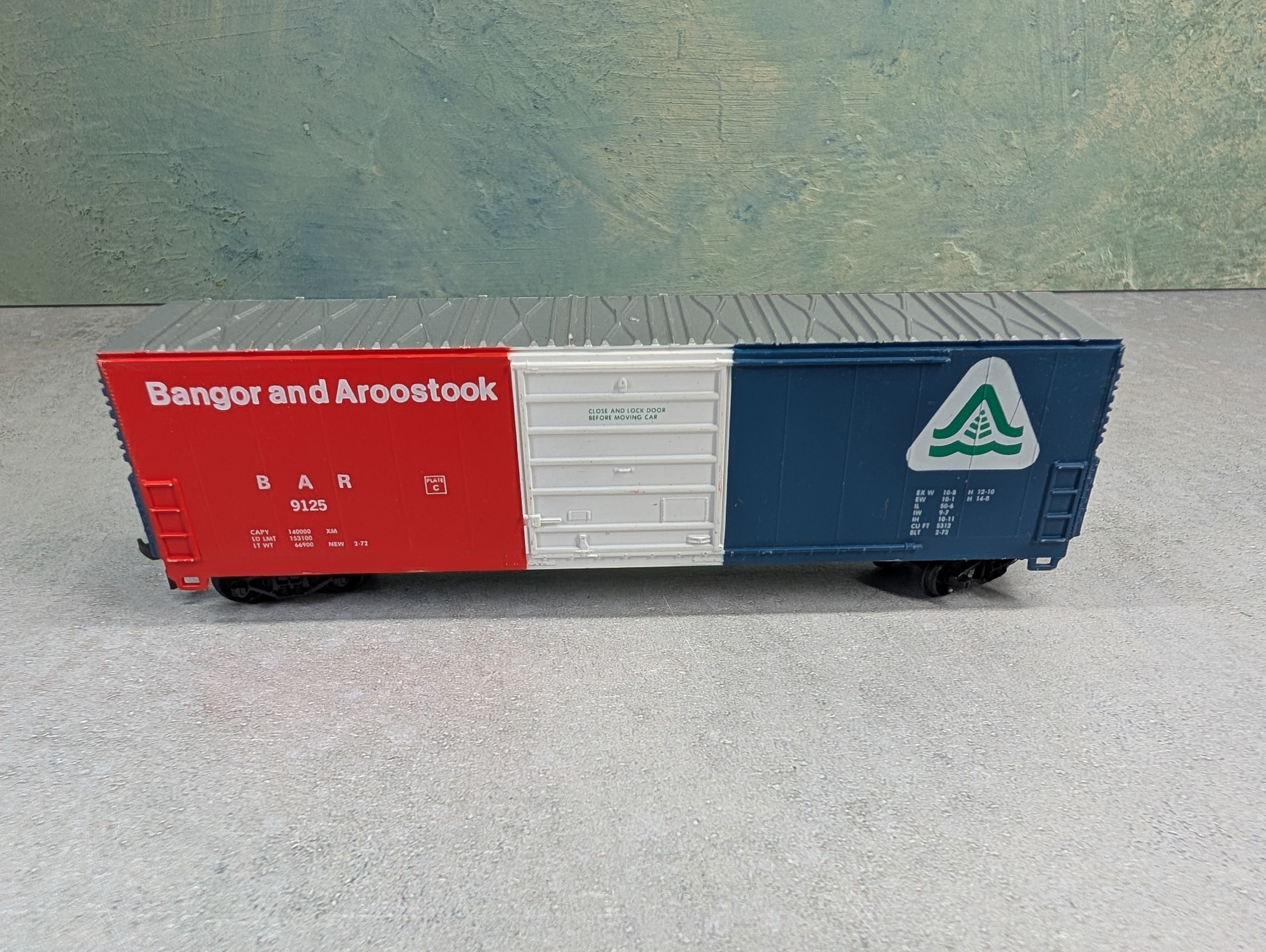 USED Life-Like HO Scale 50' Box Car Bangor and Aroostook BAR #9125