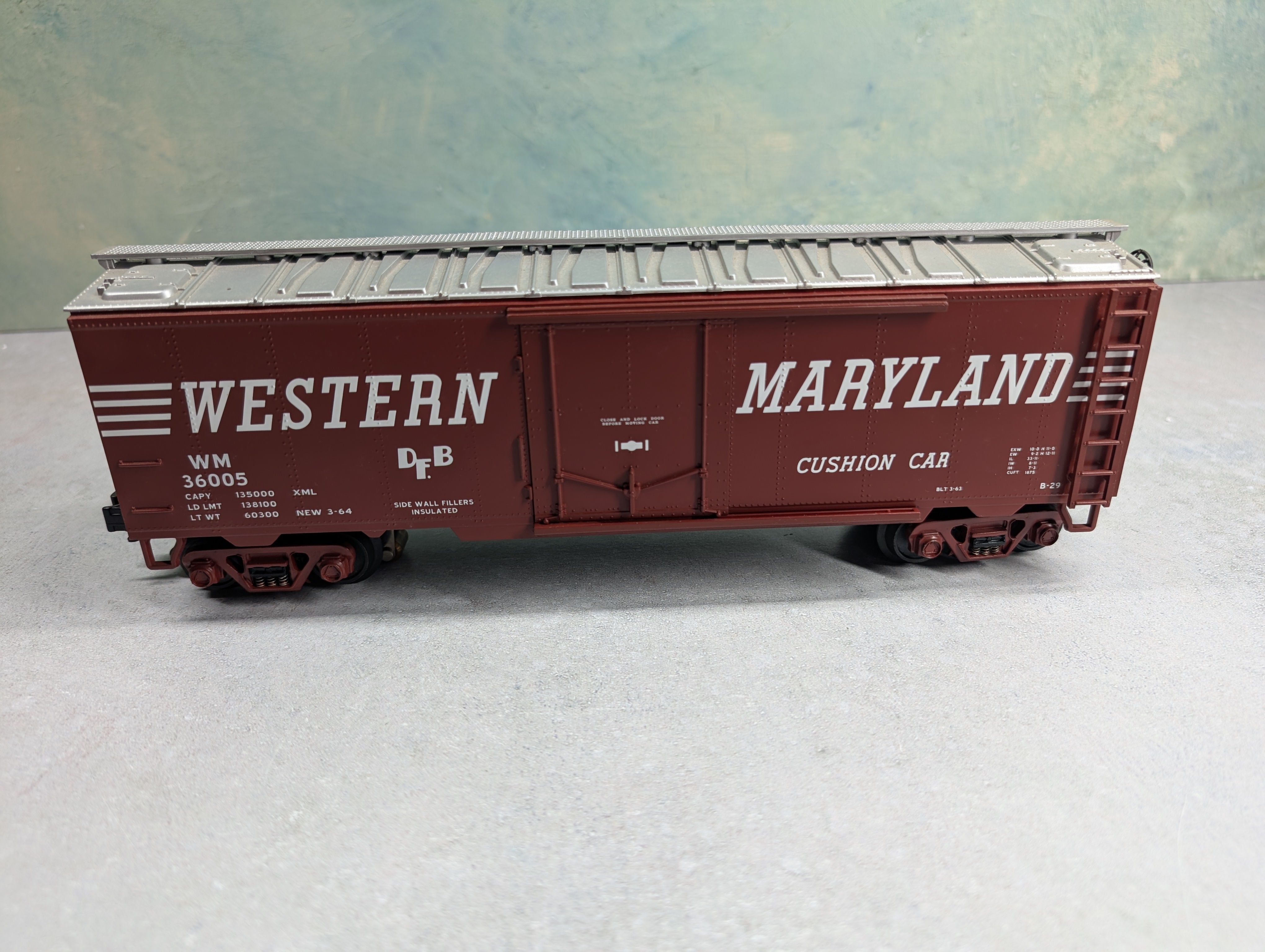 USED MTH Premier O Operating Box Car Western Maryland WM #36005