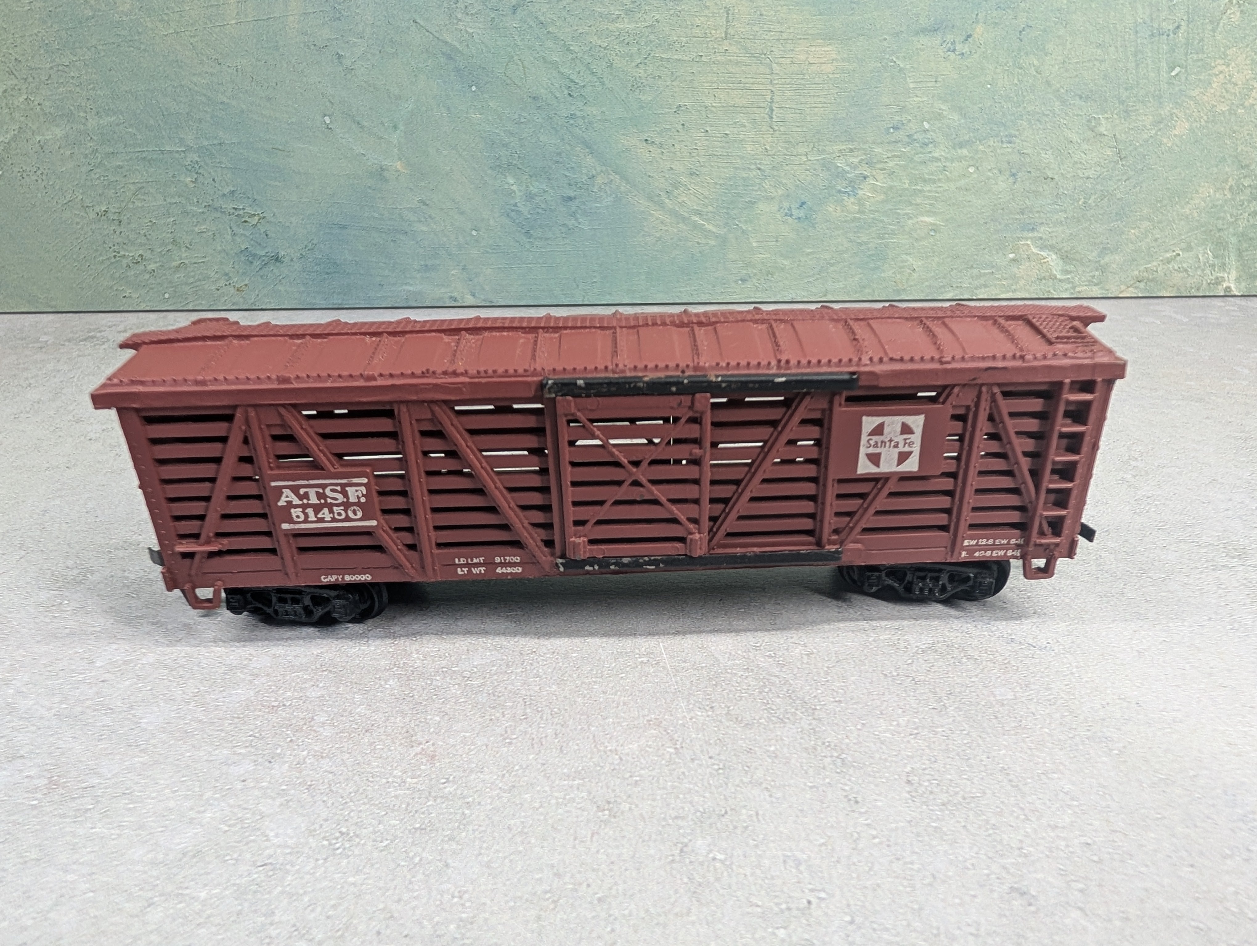 USED HO Scale Cattle Stock Car Santa Fe ATSF #51450