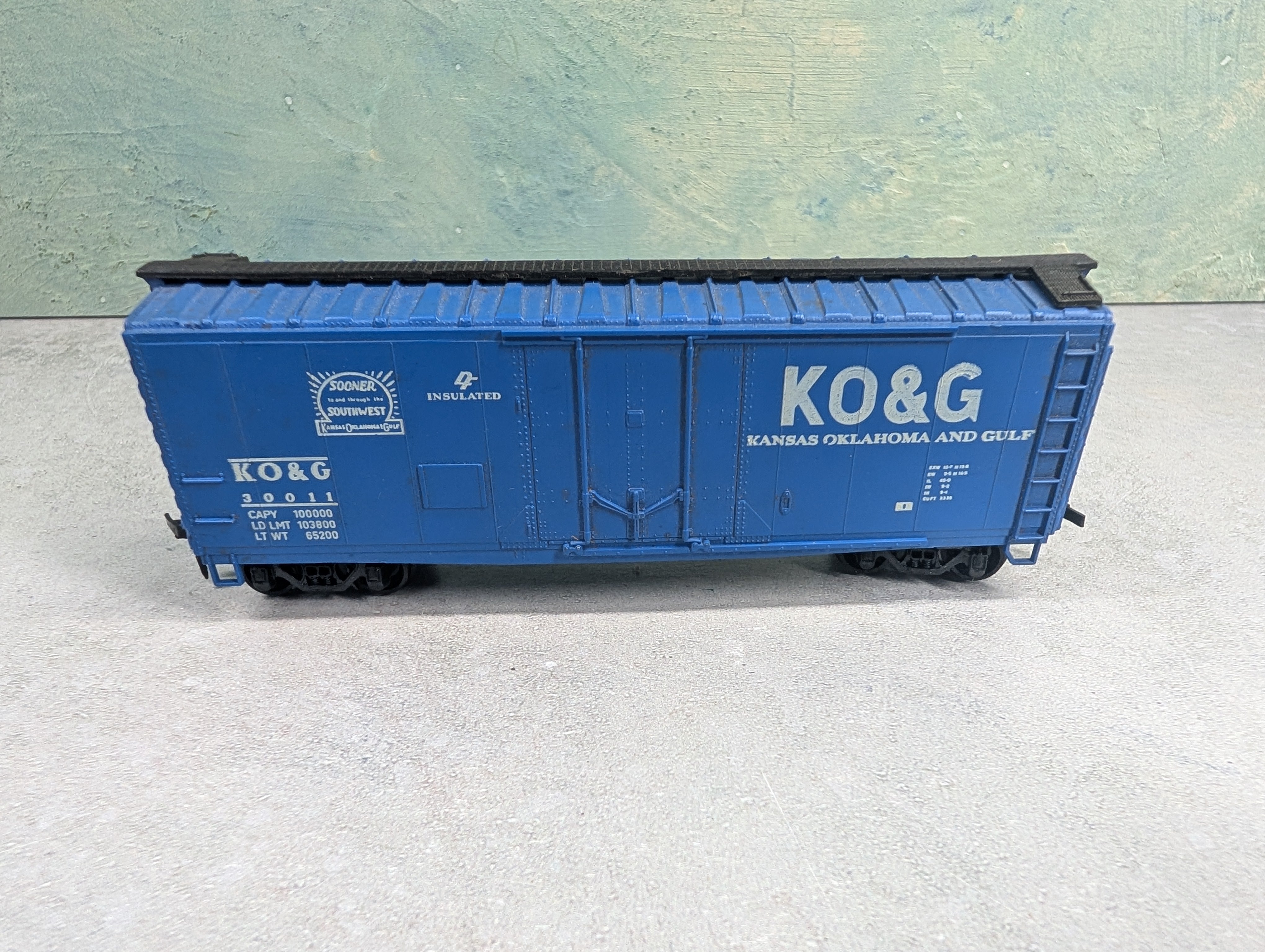 USED Lionel HO Scale 40' Box Car Kansas, Oklahoma and Gulf KO&G #30011