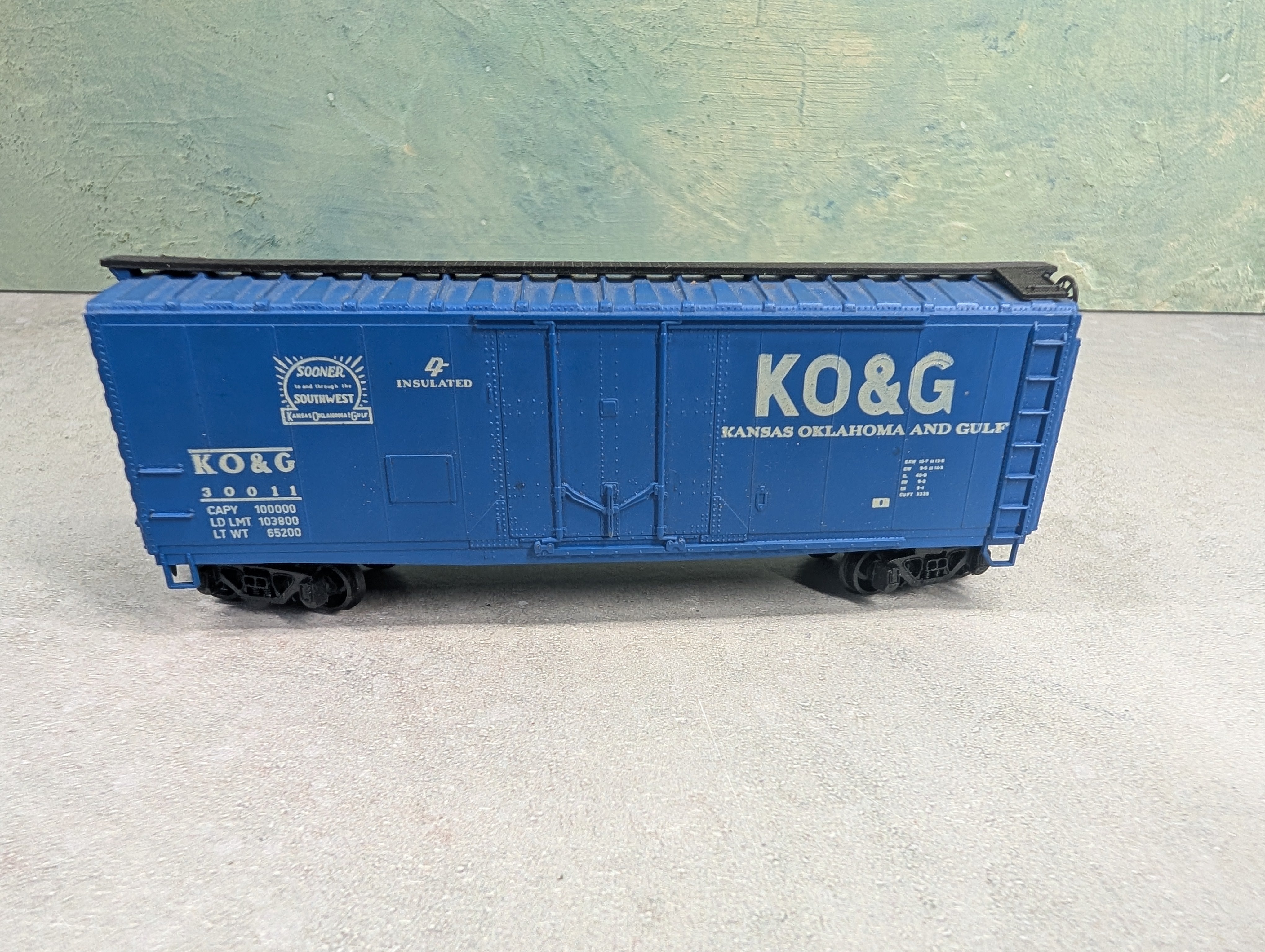 USED Lionel HO Scale 40' Box Car Kansas, Oklahoma and Gulf KO&G #30011
