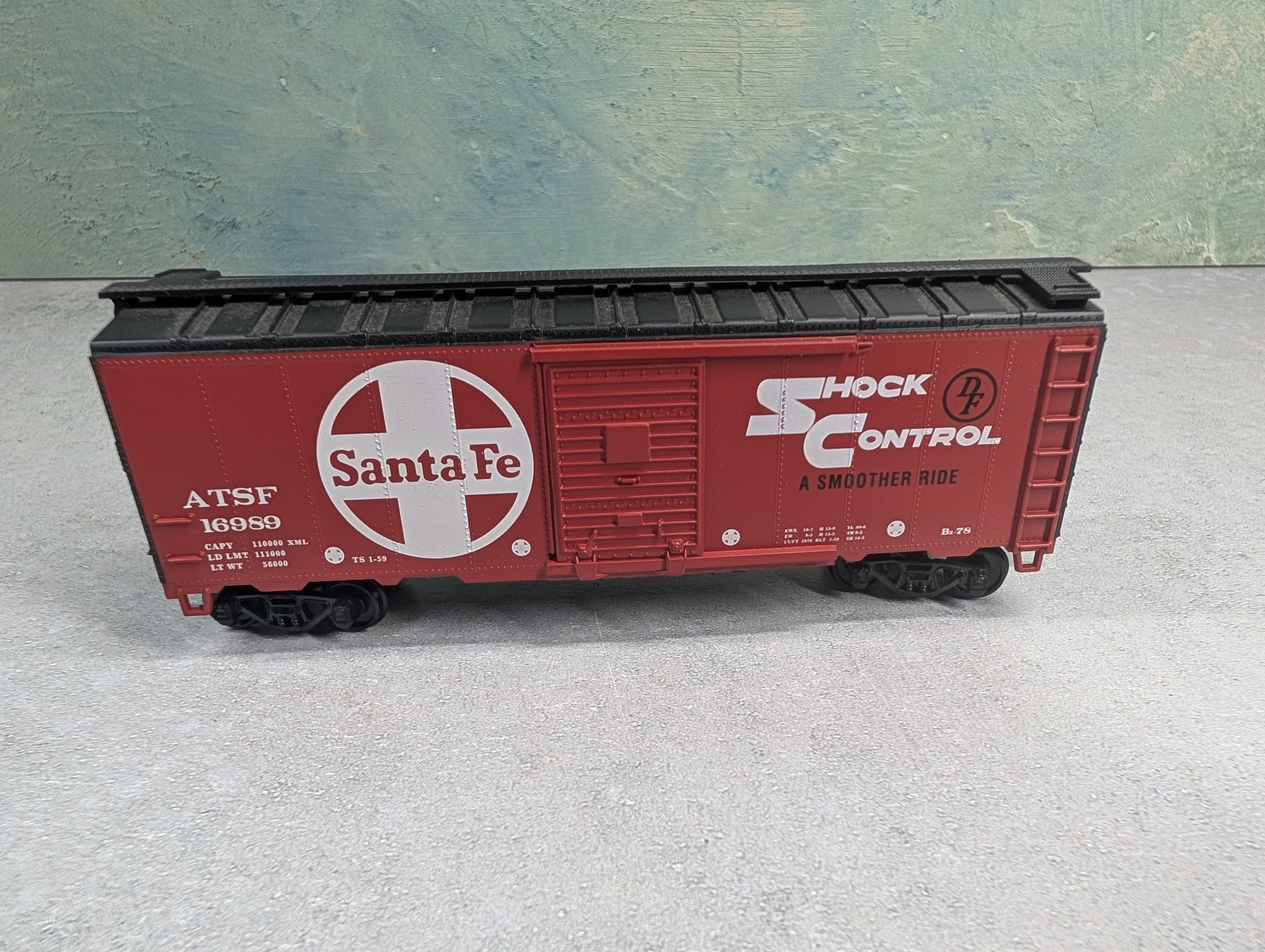 USED Athearn HO Scale 40' Box Car Santa Fe ATSF #16989