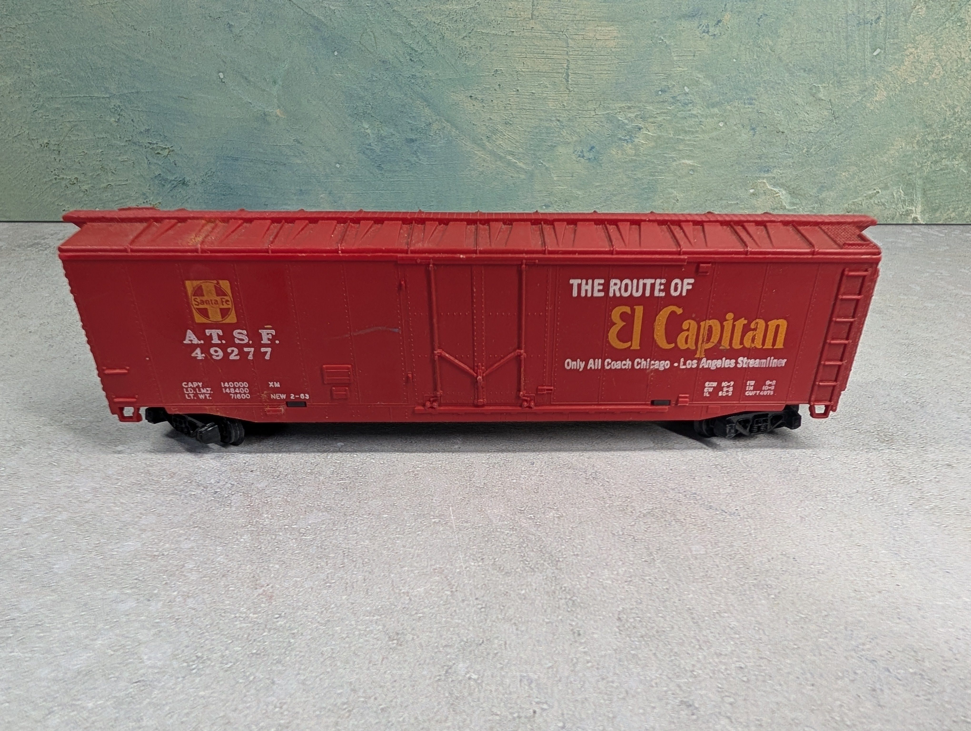 USED Tyco HO Scale 40' Box Car Santa Fe ATSF #49277