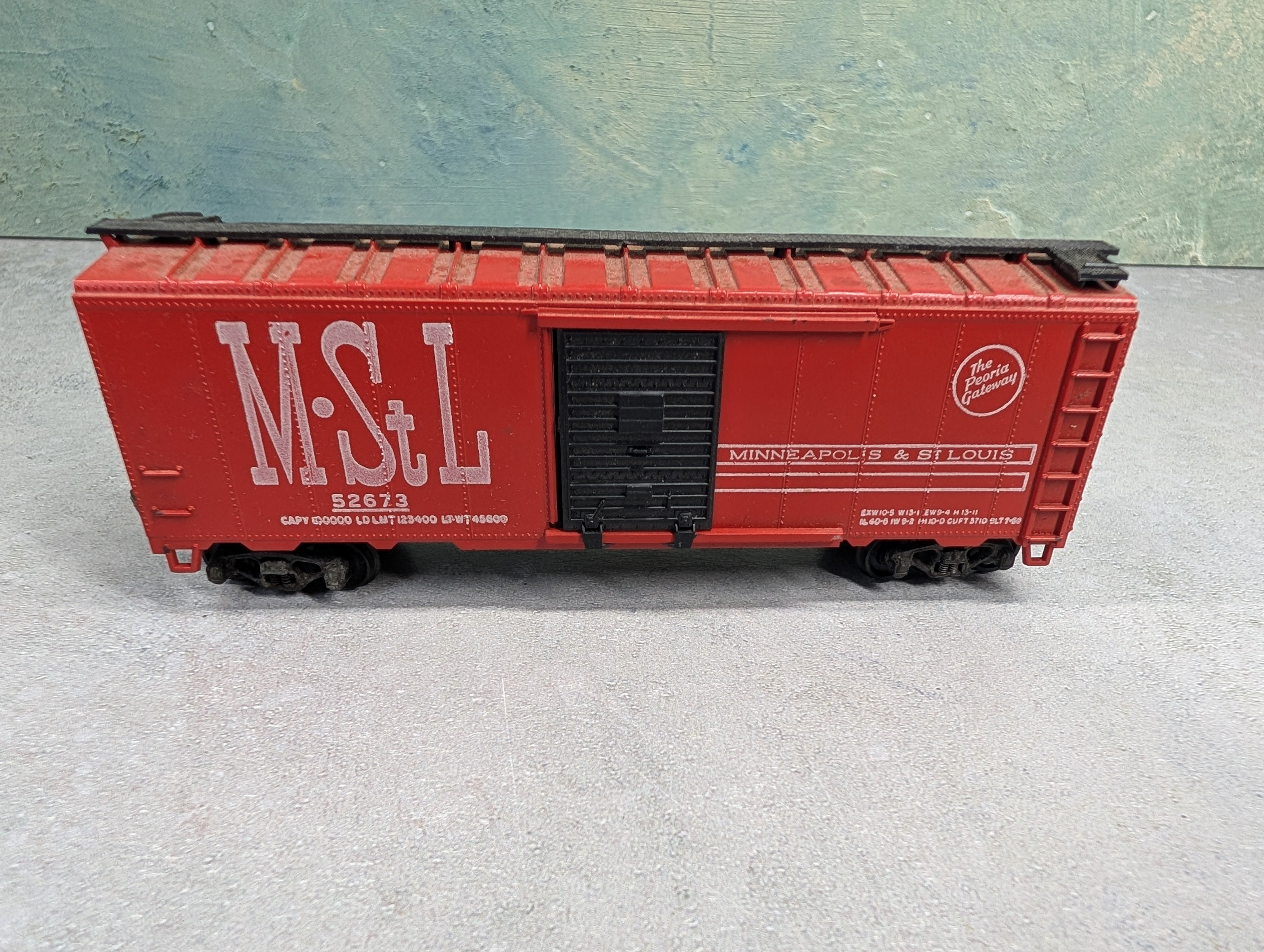 USED Athearn HO Scale 40' Box Car Minneapolis & St Louis MStL #52673