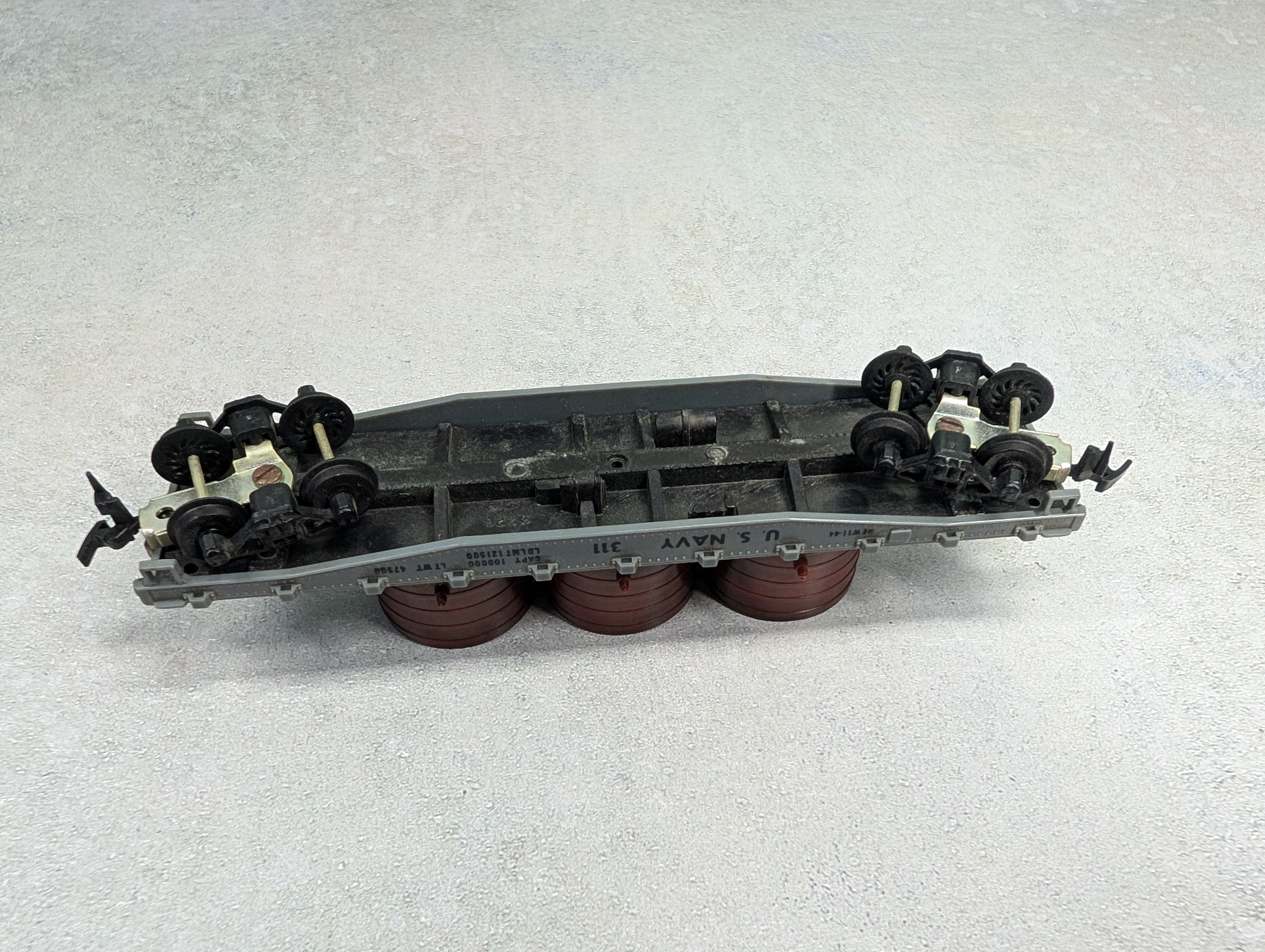 USED Mantua HO Scale 40' Flat Car US Navy #311 w/ Water Tanks