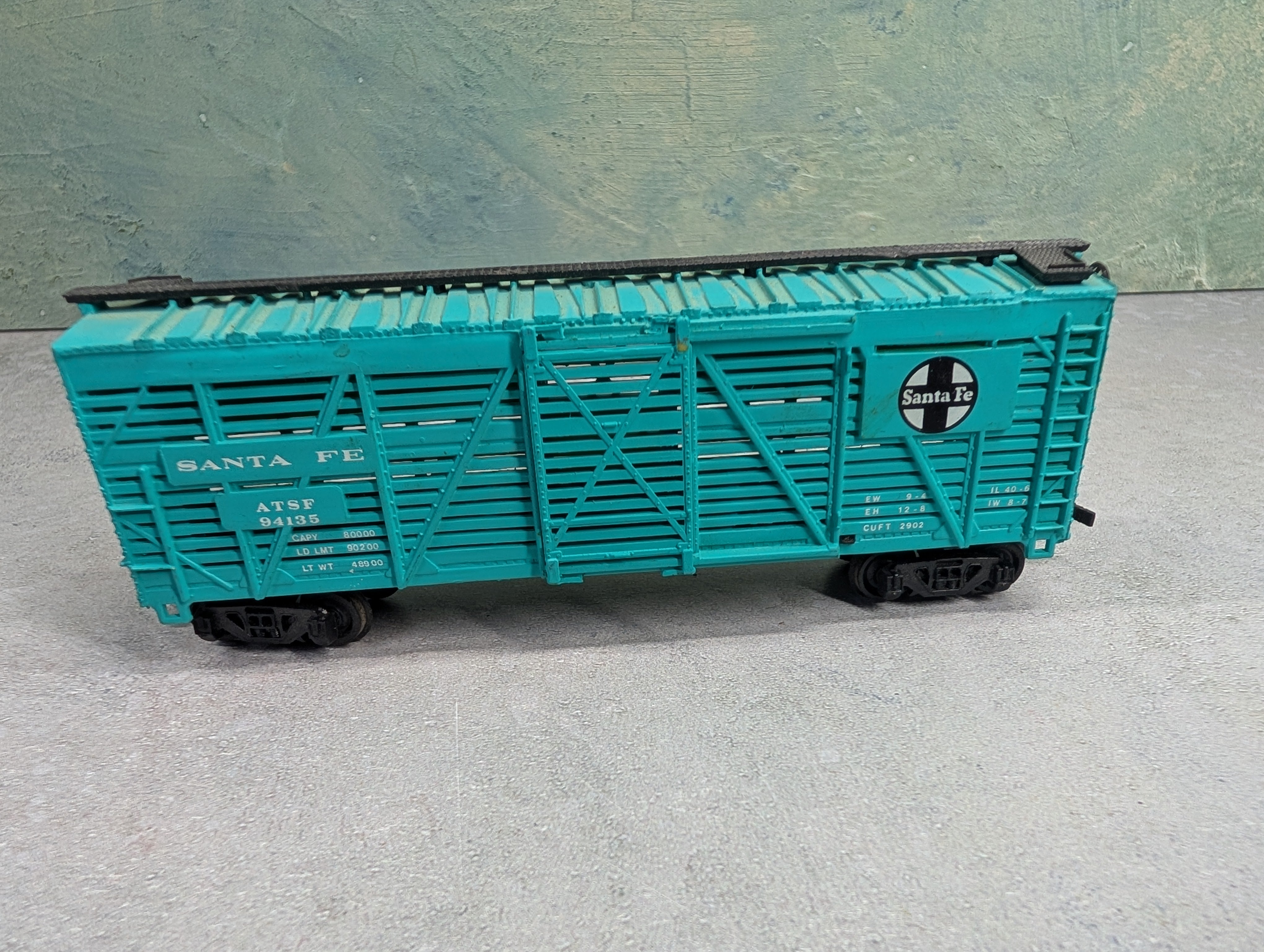 USED Bachmann HO Scale 40' Cattle Stock Car Santa Fe ATSF #94135