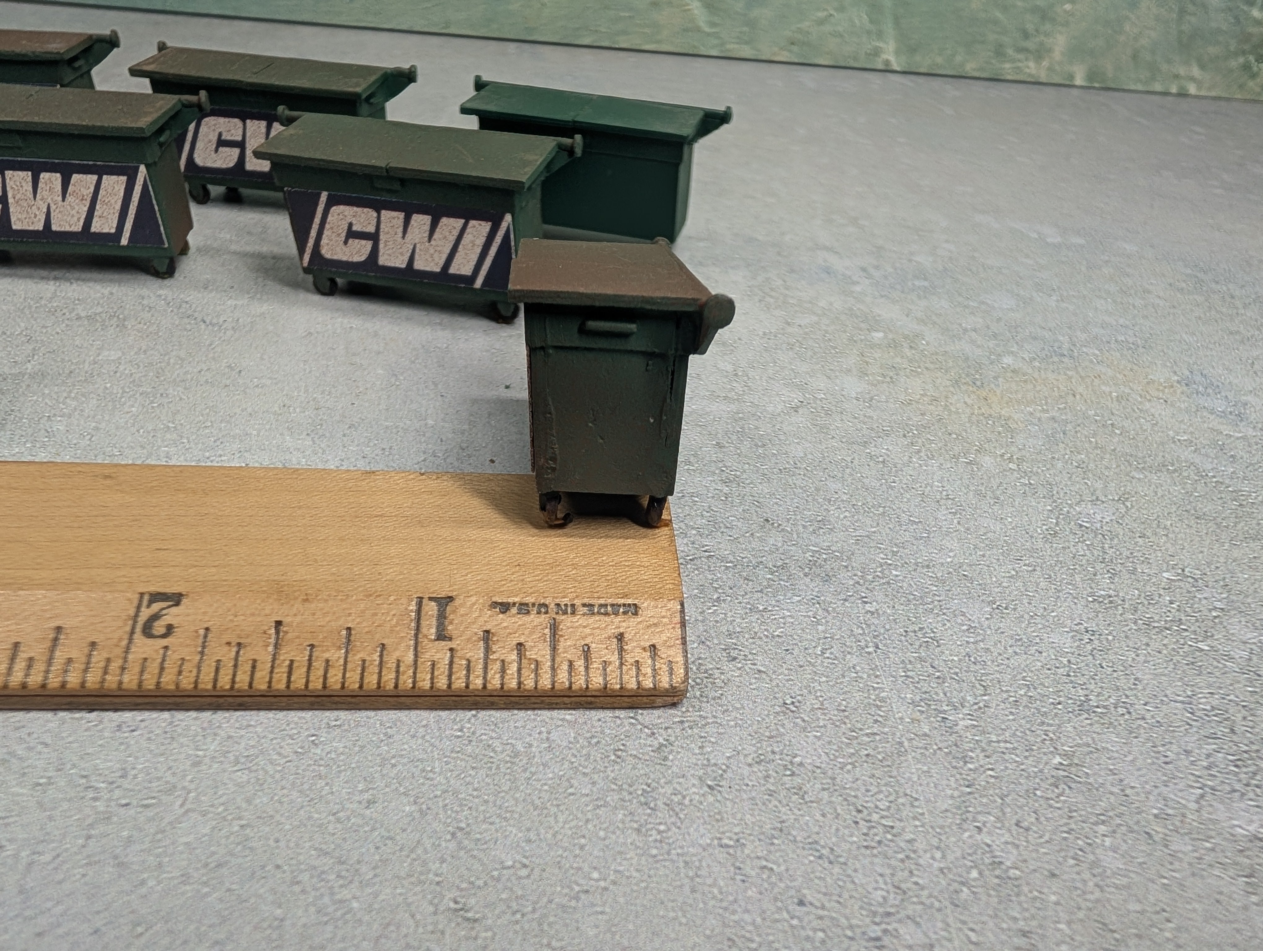 USED O Lot of Green Metal Dumpsters (9 pcs)