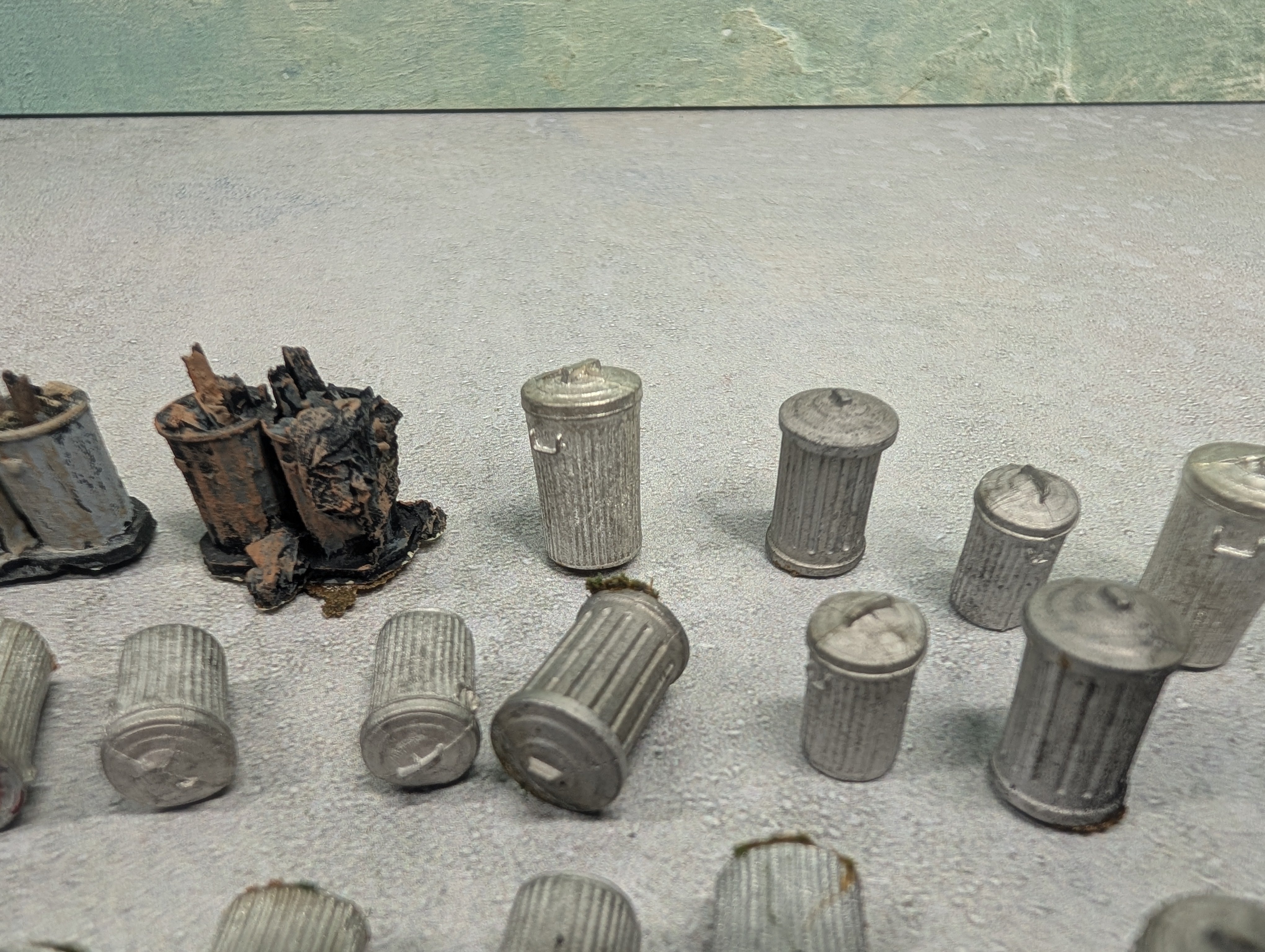 USED O Lot of Metal Trash Cans (27 pcs)