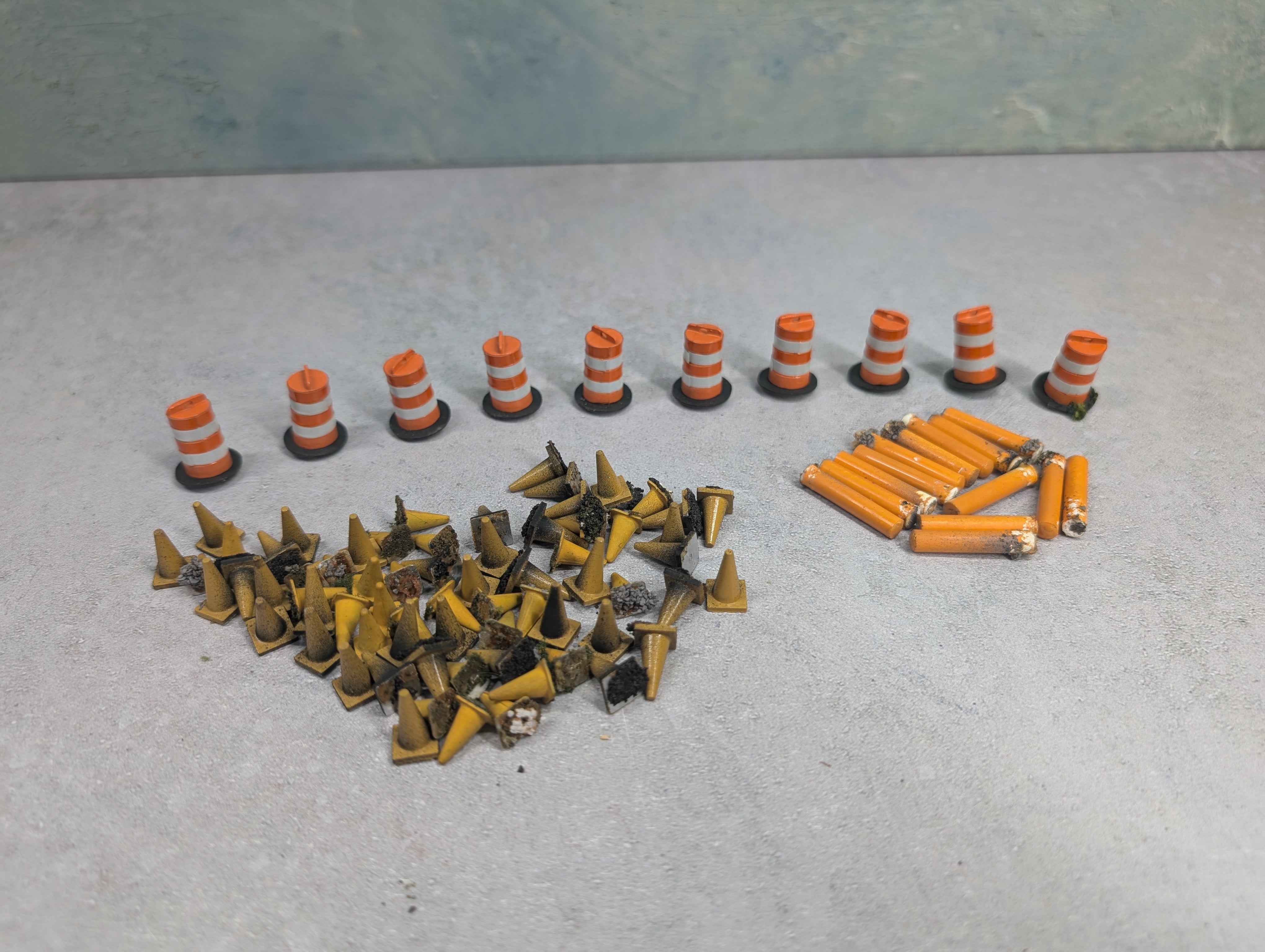 USED O Lot of Construction Cones, Barrels (70+ pcs)