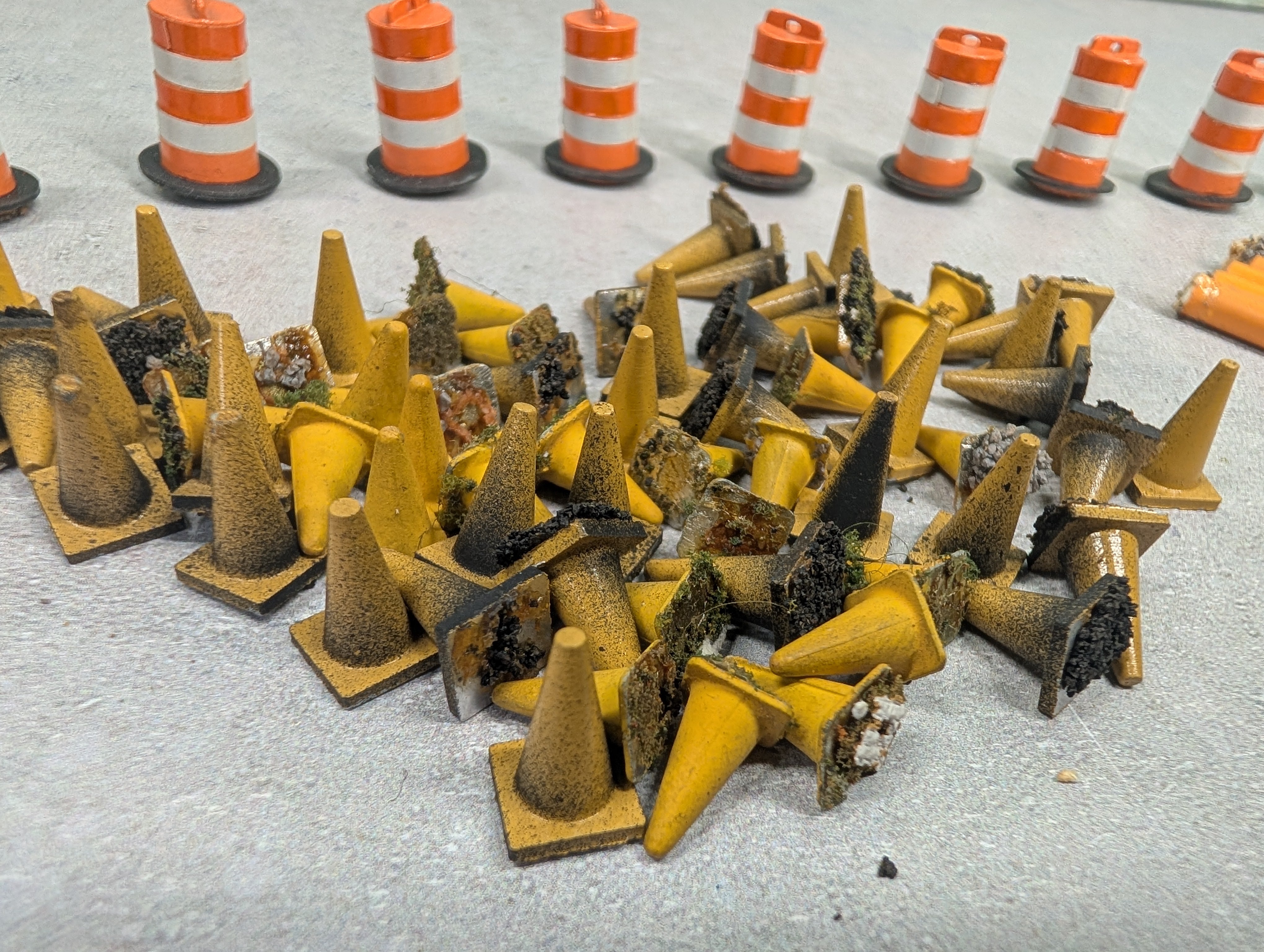 USED O Lot of Construction Cones, Barrels (70+ pcs)
