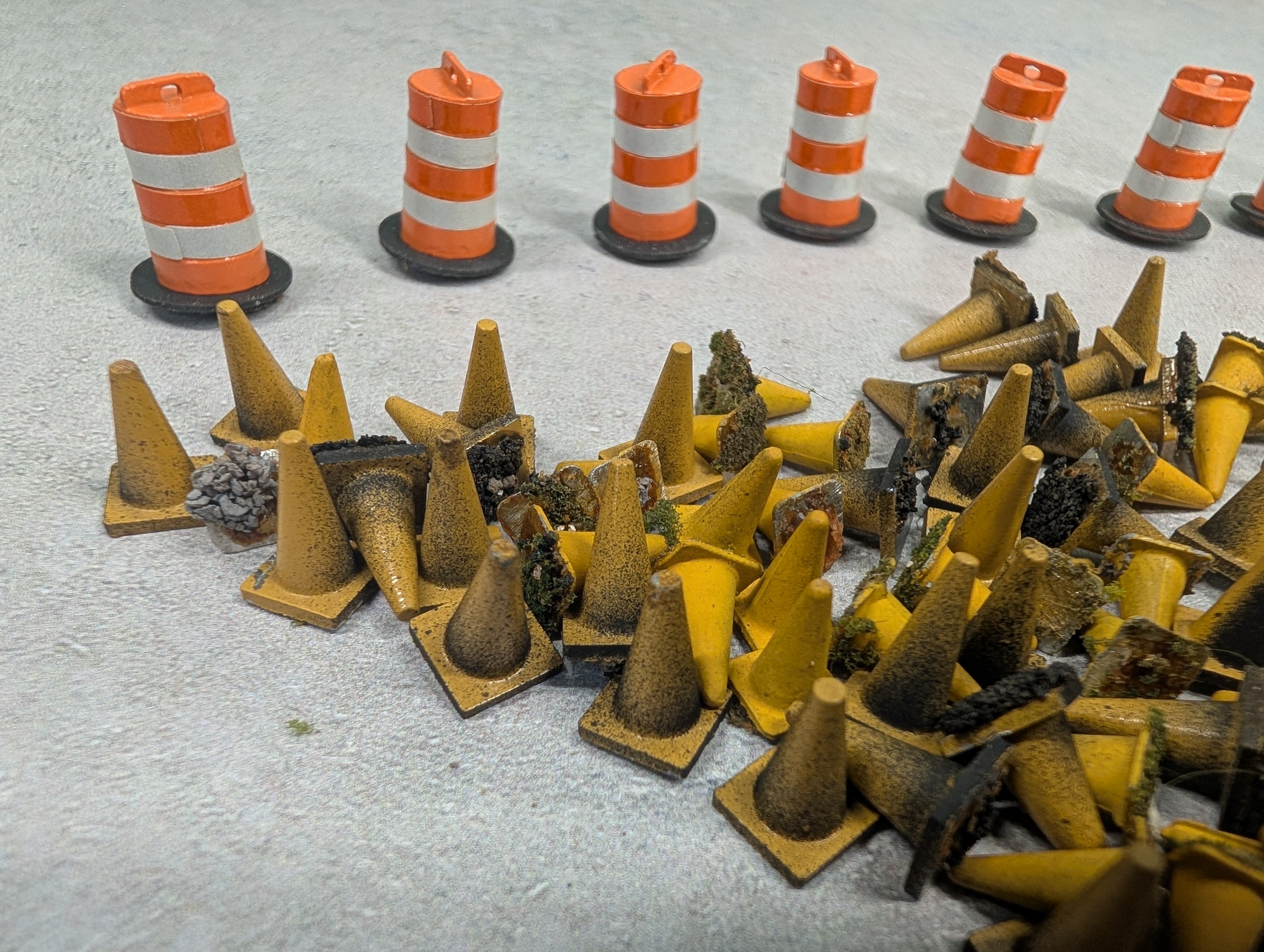 USED O Lot of Construction Cones, Barrels (70+ pcs)