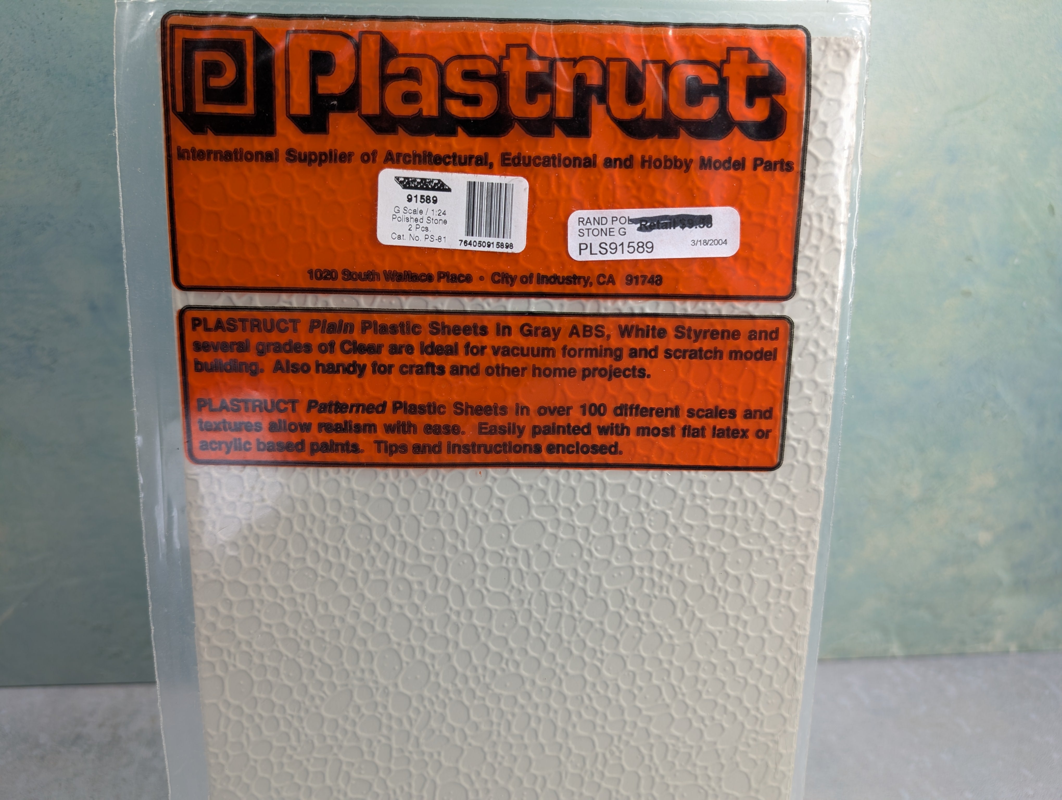 Plastruct 91589 Multi Scale Polished Stone Sheets (2pcs), random Polished Stone