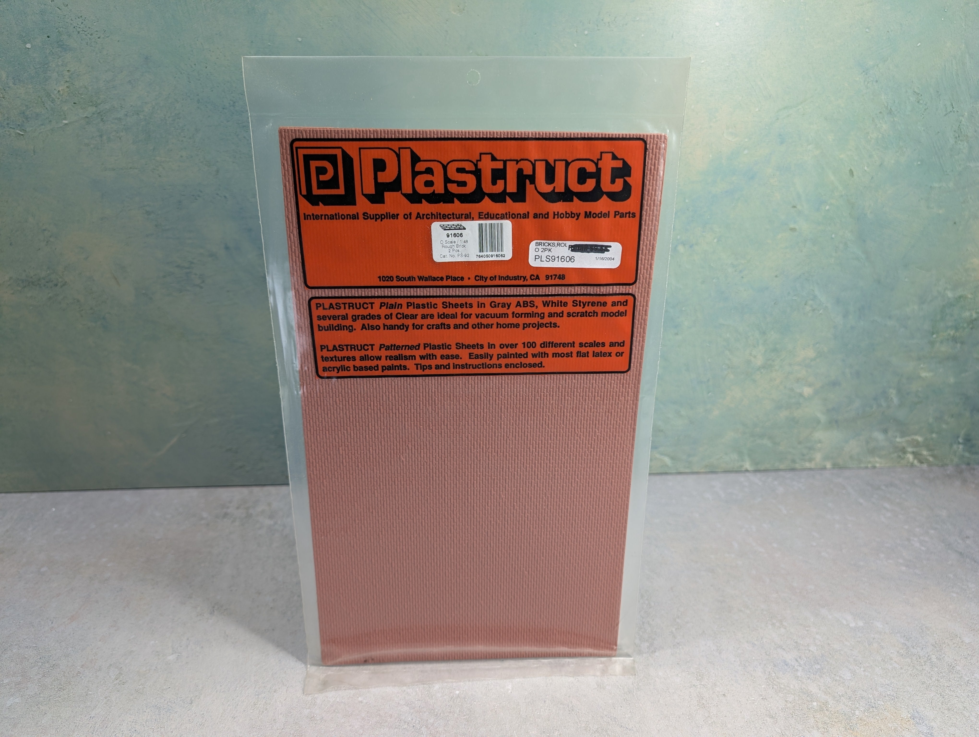 Plastruct 91606 Multi Scale Rough Brick Sheets (2pcs), Brick Retaining Wall