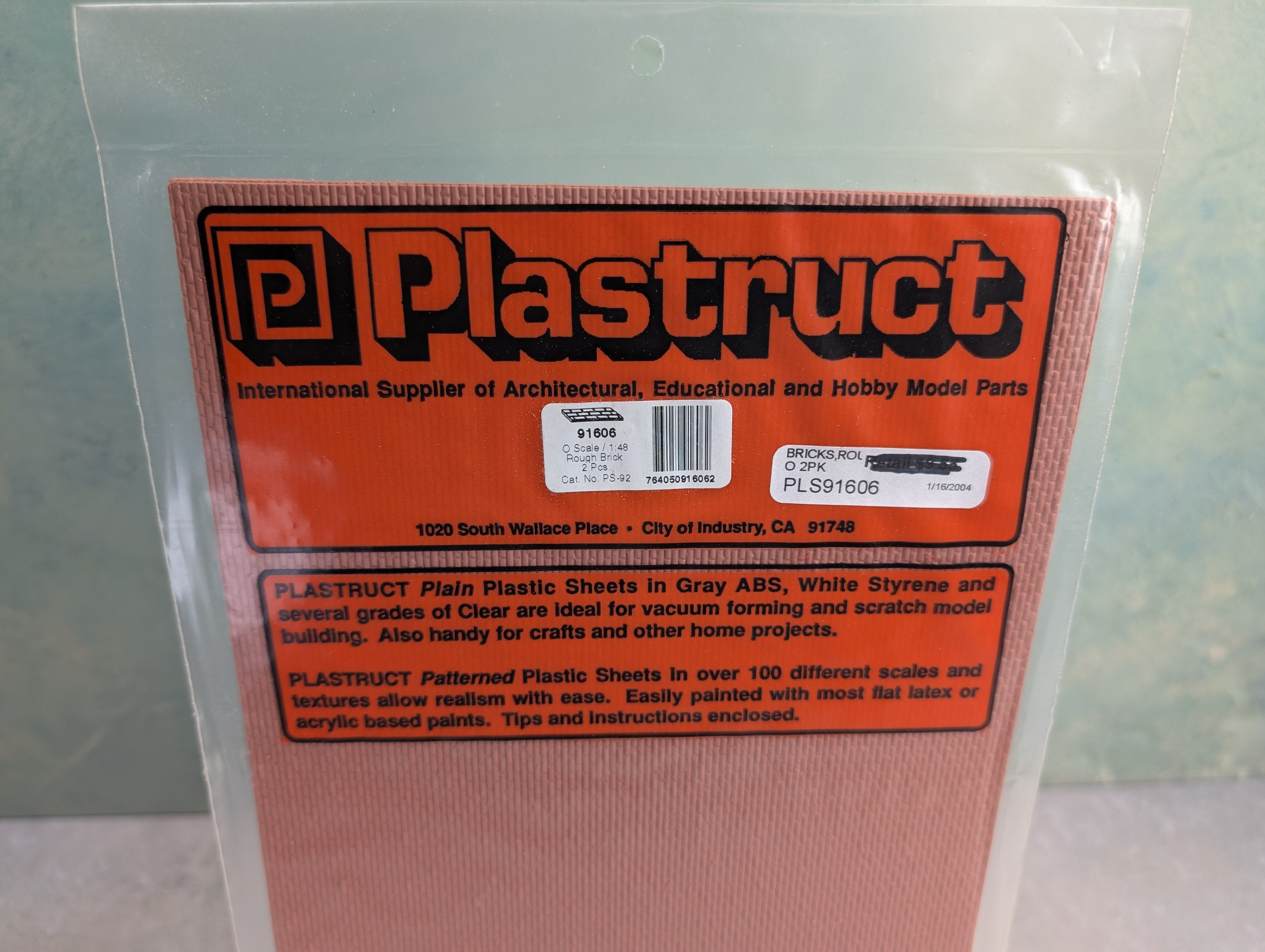 Plastruct 91606 Multi Scale Rough Brick Sheets (2pcs), Brick Retaining Wall